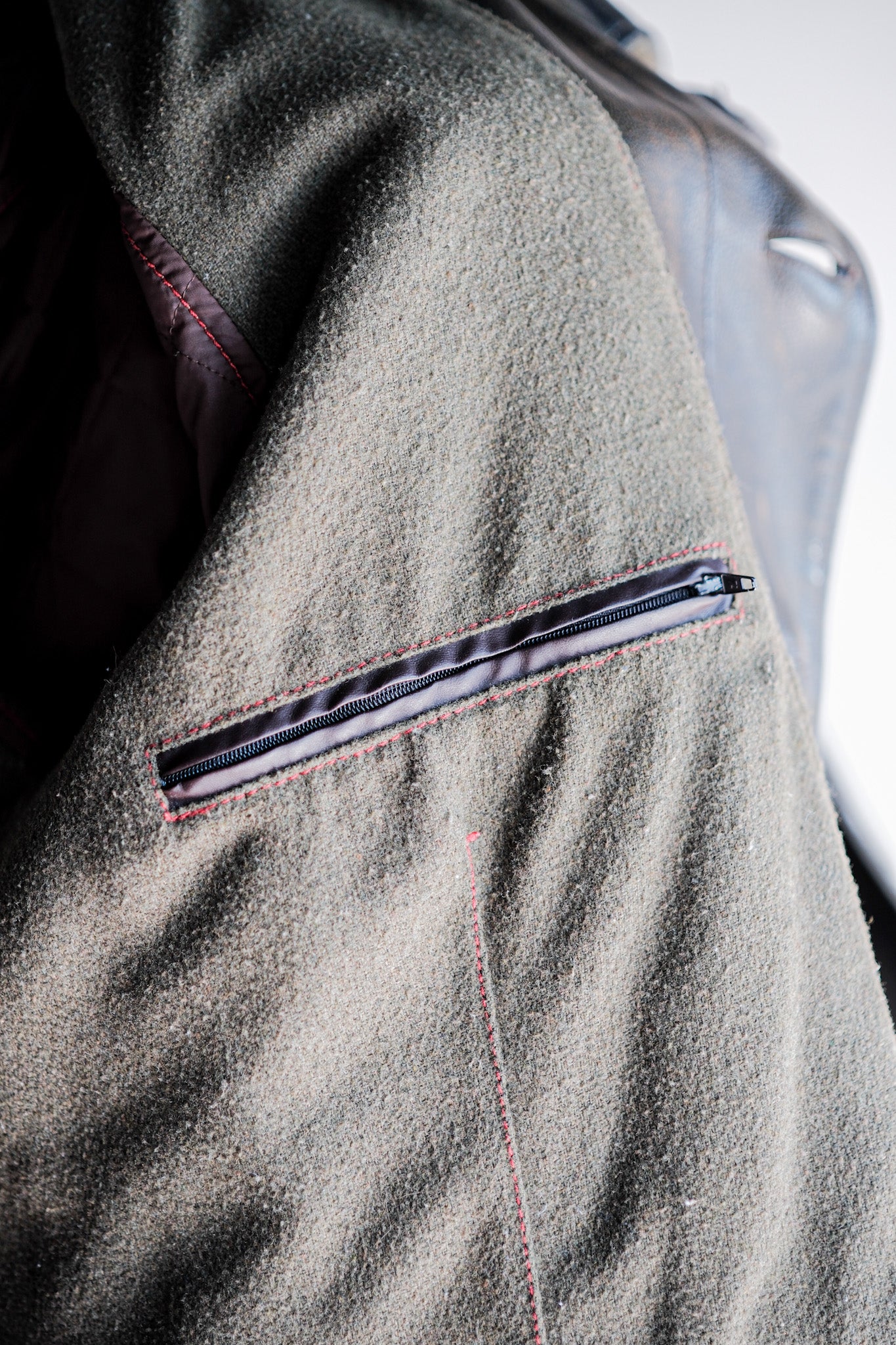 【~90’s】Old ARMANI JEANS M-59 Type PVC Leather Jacket