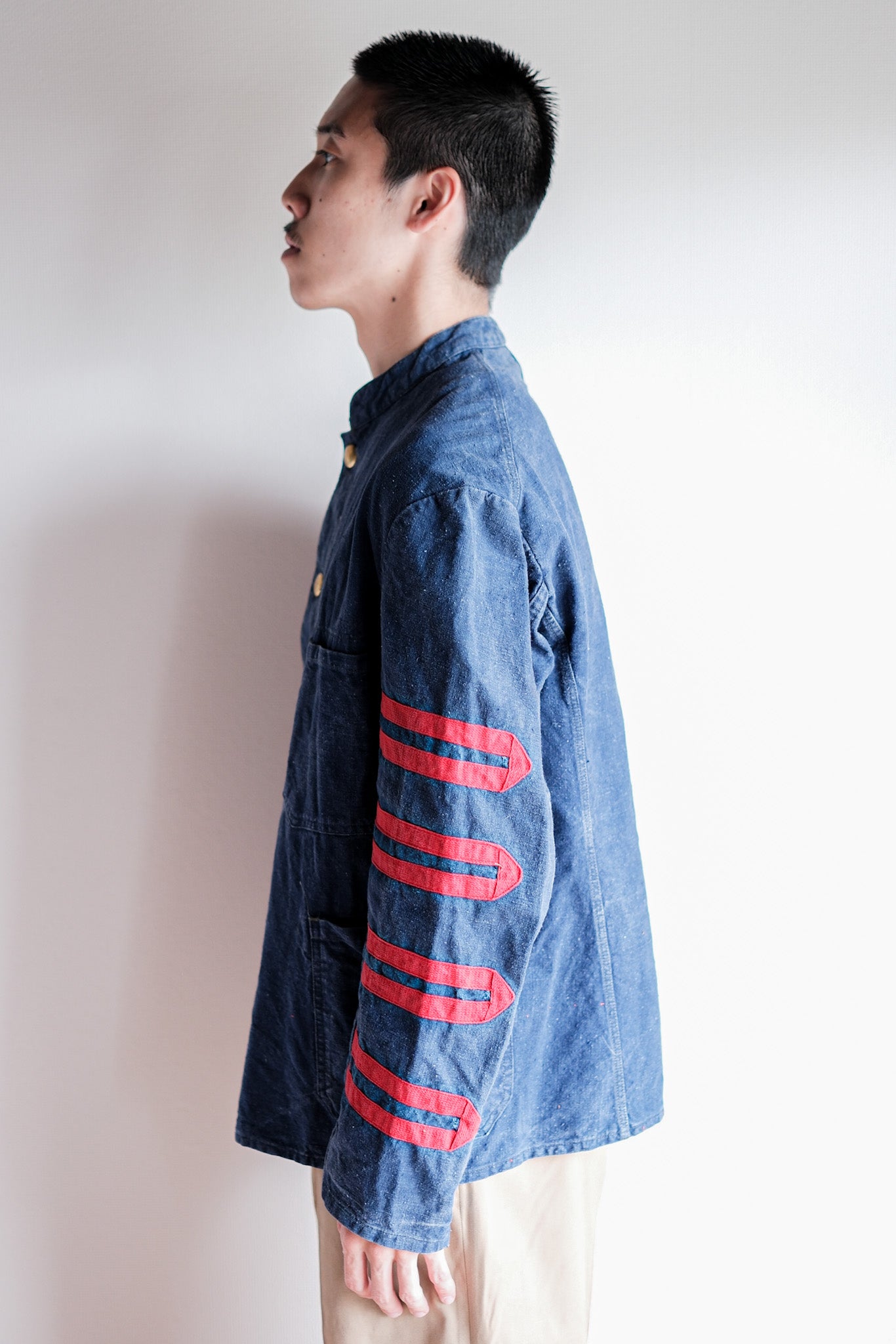 【~40's】German Vintage Indigo Linen Firefighter Jacket