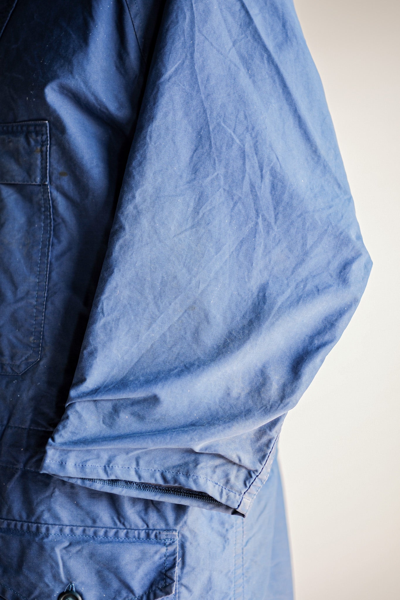 【~60's】British Vintage Blue Ventile Smock Size.LARGE "Blacks Of Greenock"