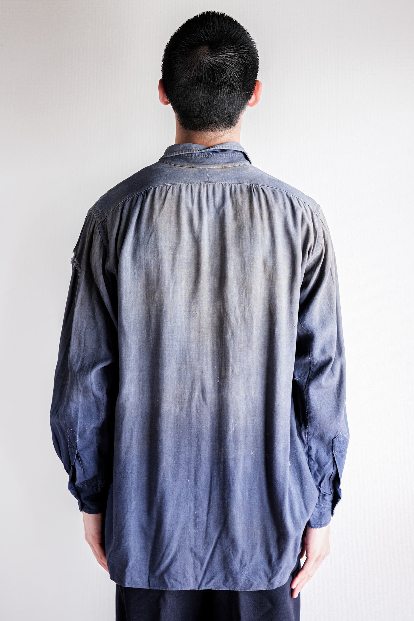 【~40’s】French Vintage Indigo Linen Work Shirt