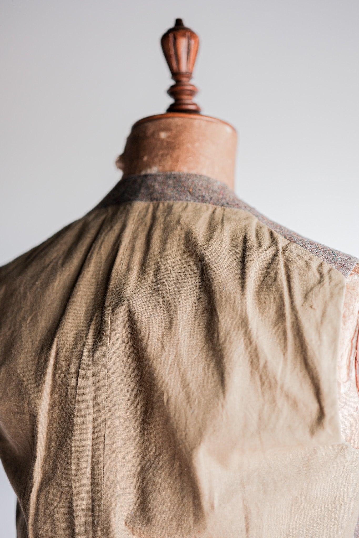 【~40's】French Vintage Brown Mix Wool Hunting Gilet