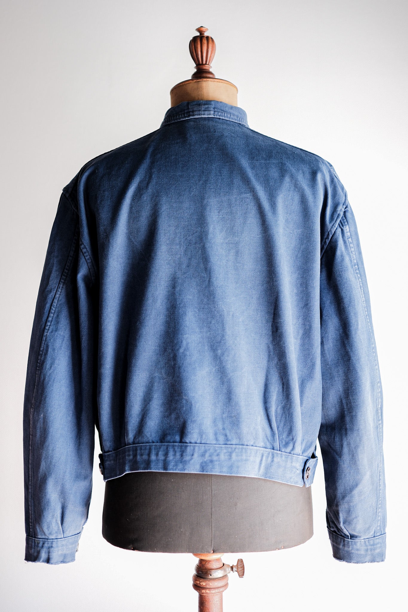 【~40’s】French Vintage Indigo Cotton Twill Cyclist Jacket