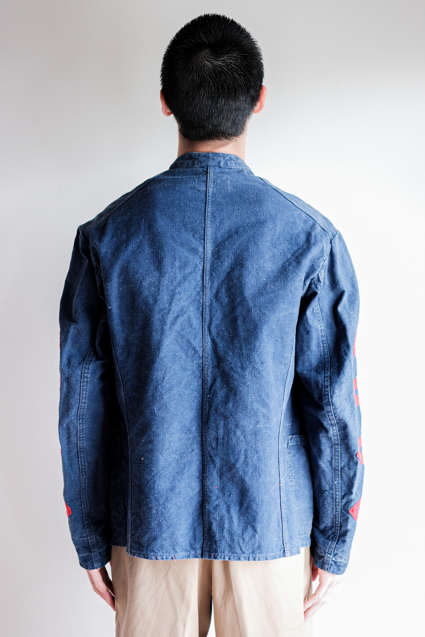 【~40's】German Vintage Indigo Linen Firefighter Jacket
