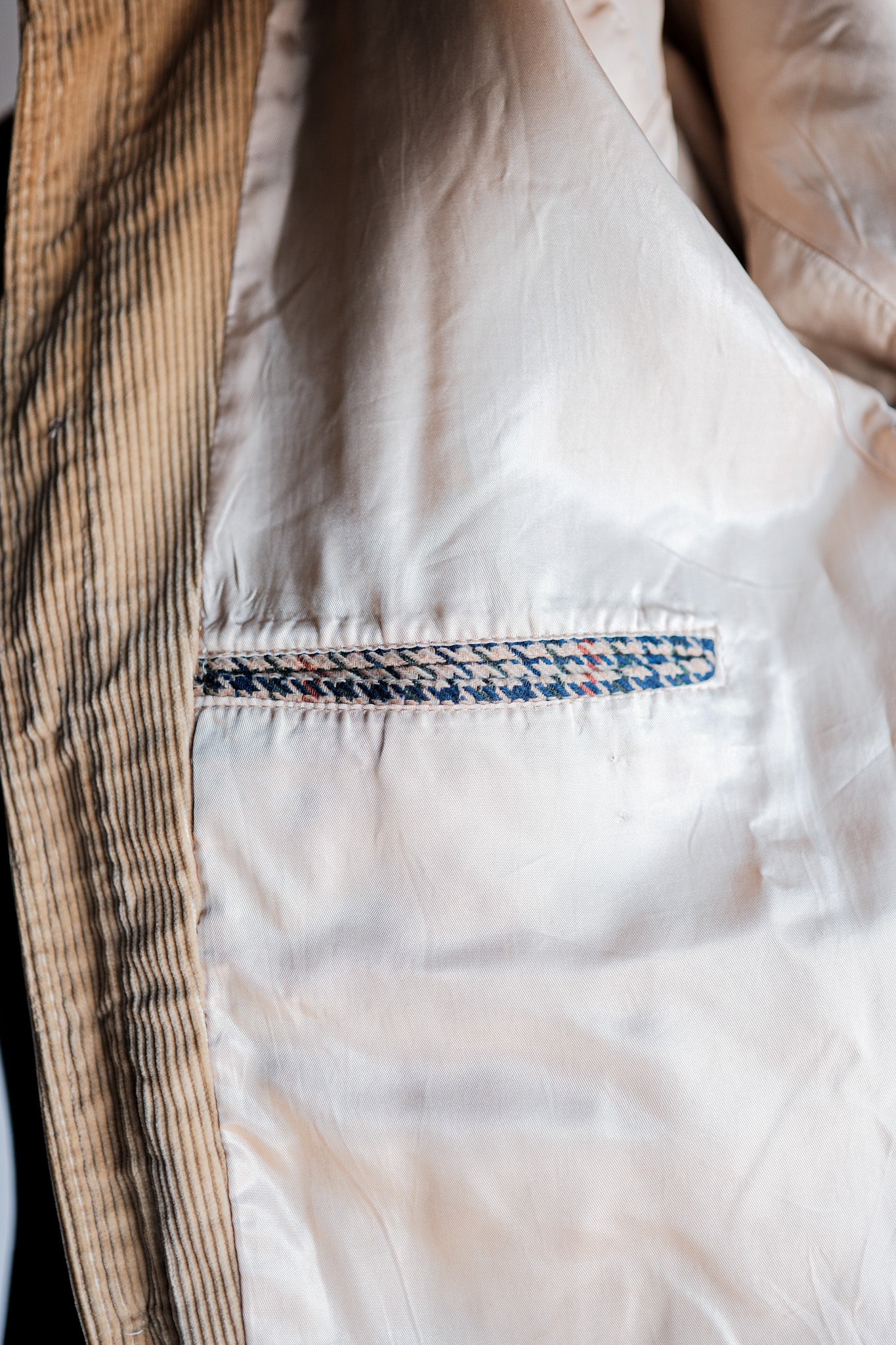 【~70's】British Vintage Houndstooth Wool Mix Jacket Size.38R "JAEGER"