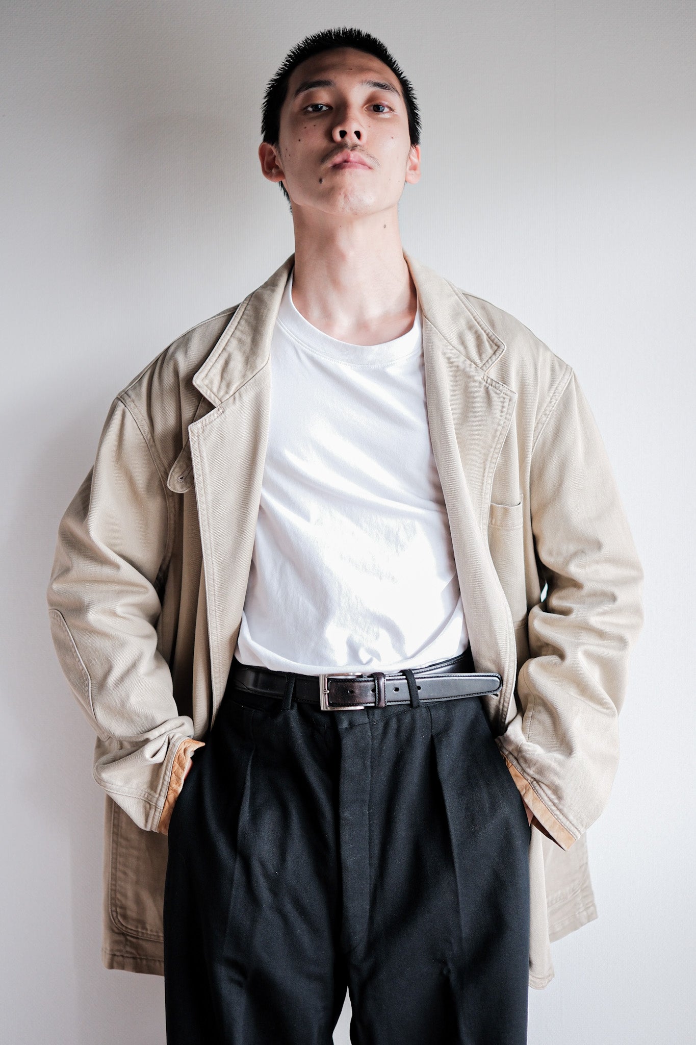 【~90's】Willis&Geiger Cotton Safari Jacket With Chin Strap Size.L