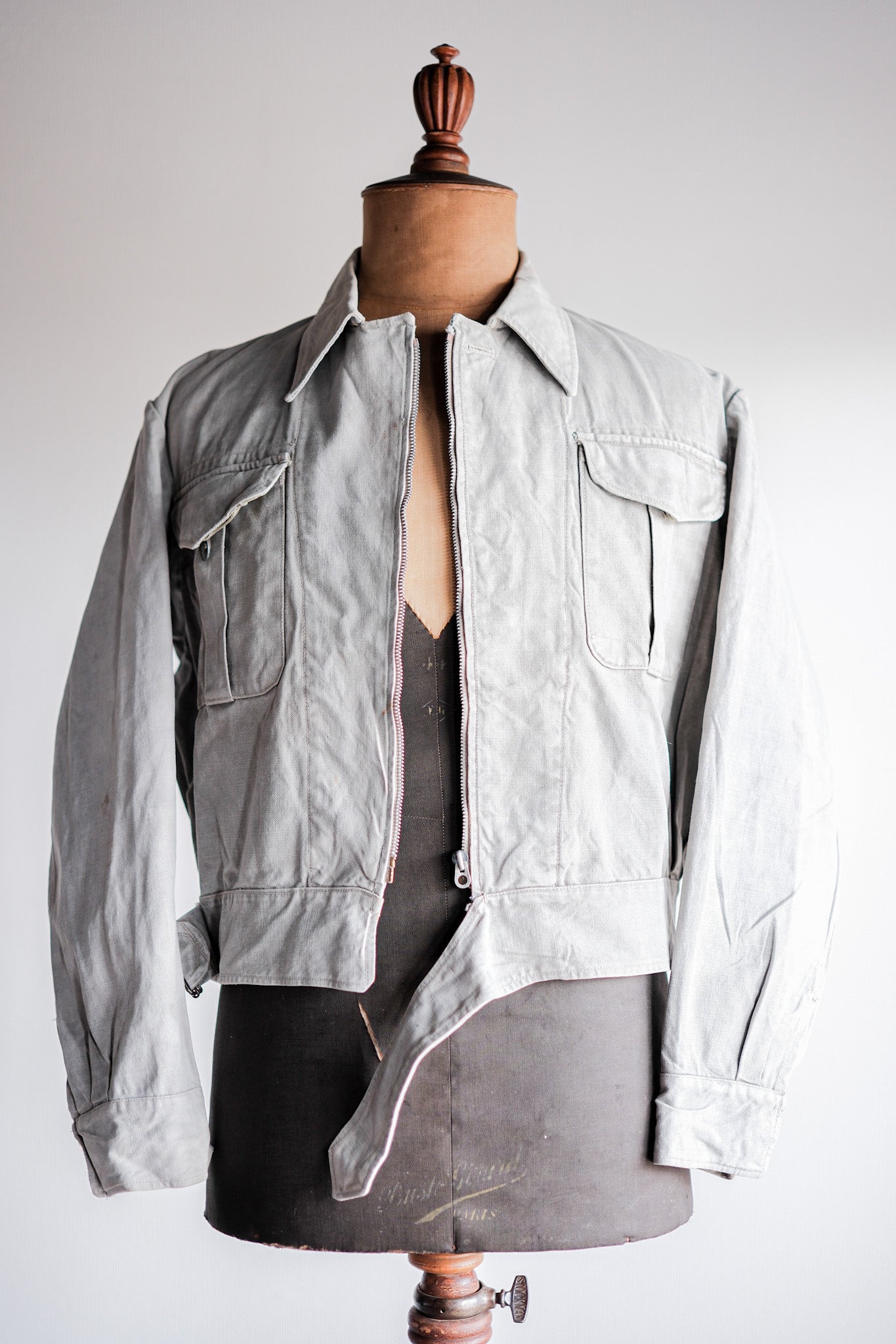 [~ 40) 프랑스 군대 M44 배틀 드레스 재킷 크기 .42 "수정"