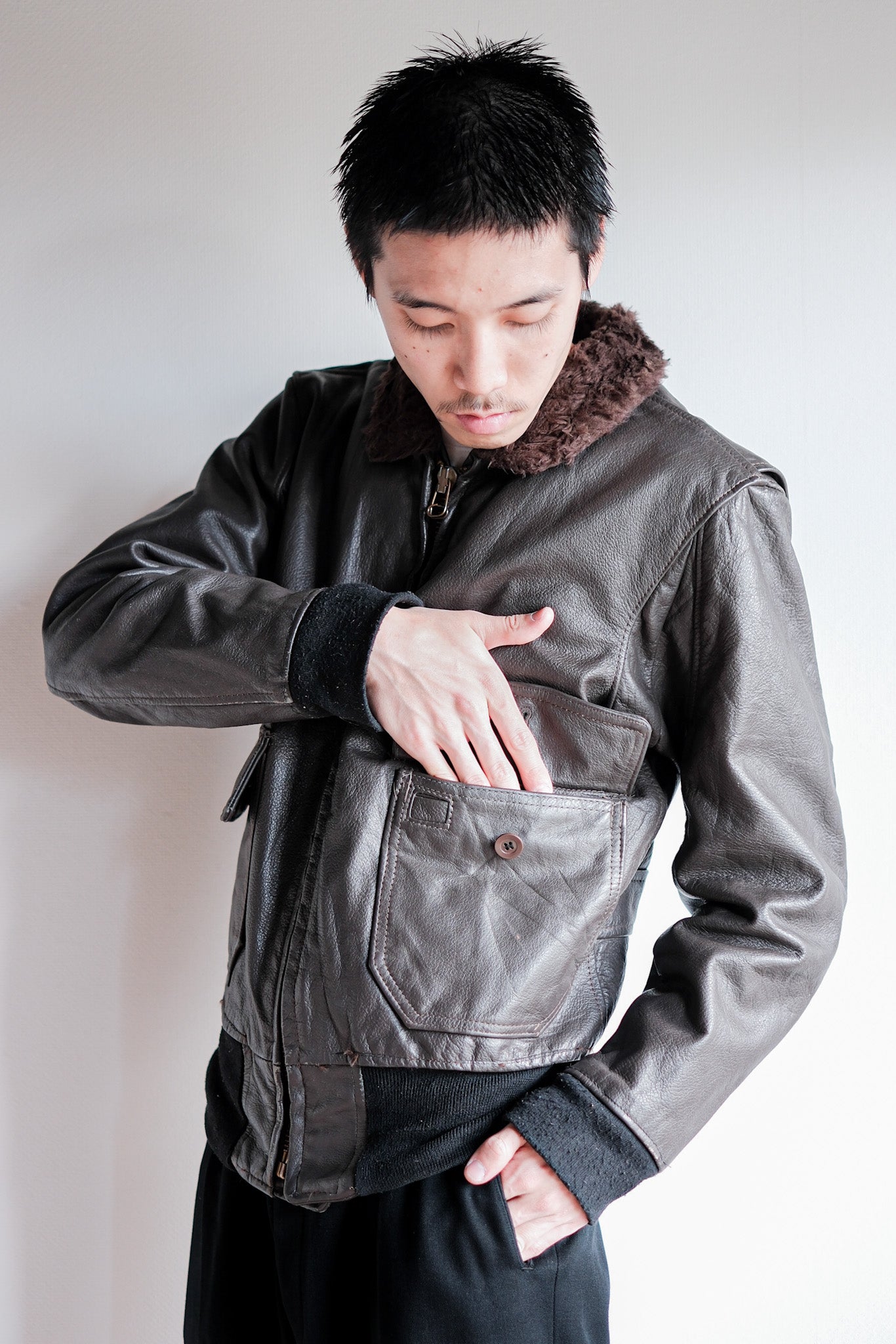 【~60's】U.S.NAVY G-1 Leather Flight Jacket Size.36