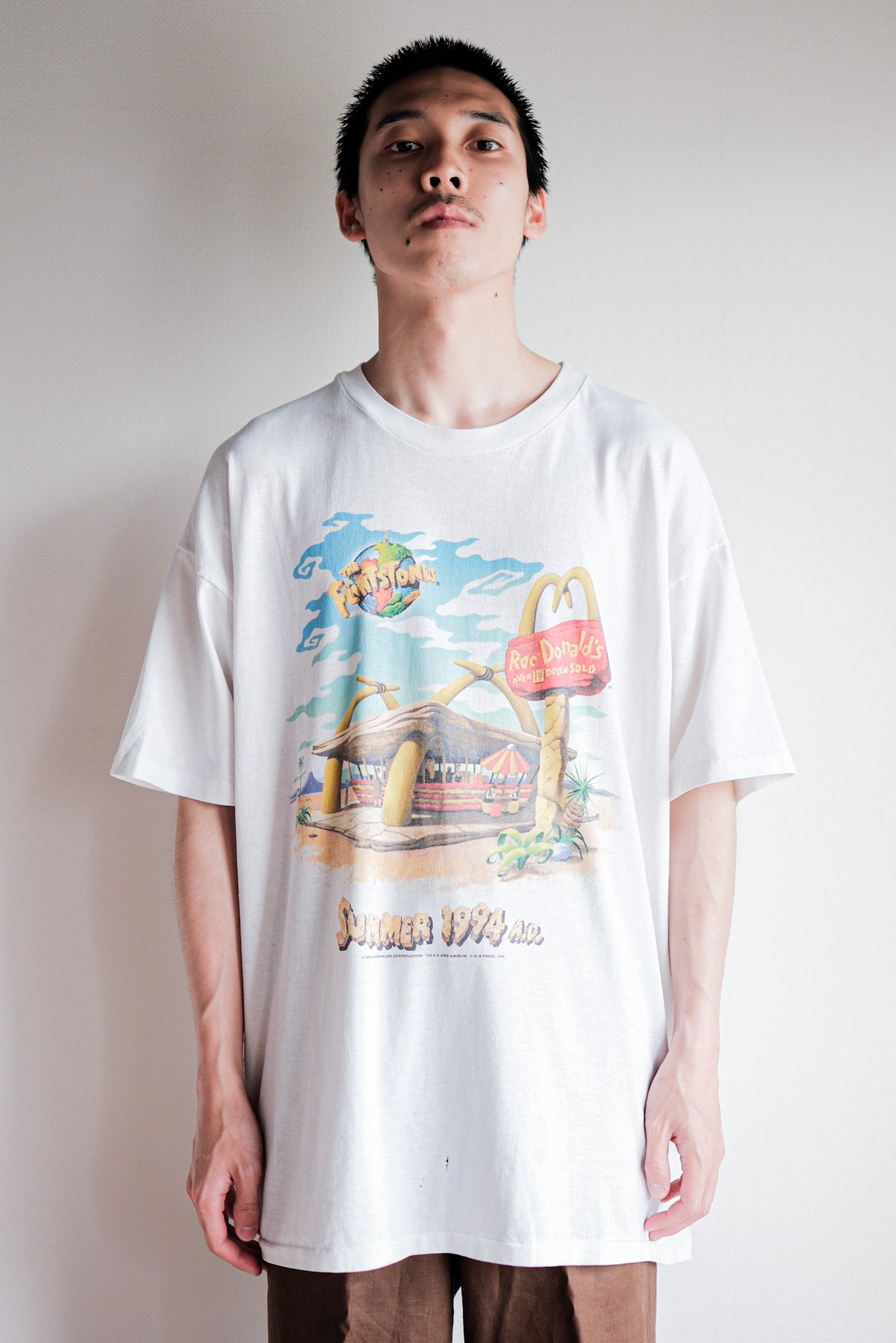 【~90's】Vintage Movie Print T-shirt Size.XL "The Flintstones" "Made in U.S.A."
