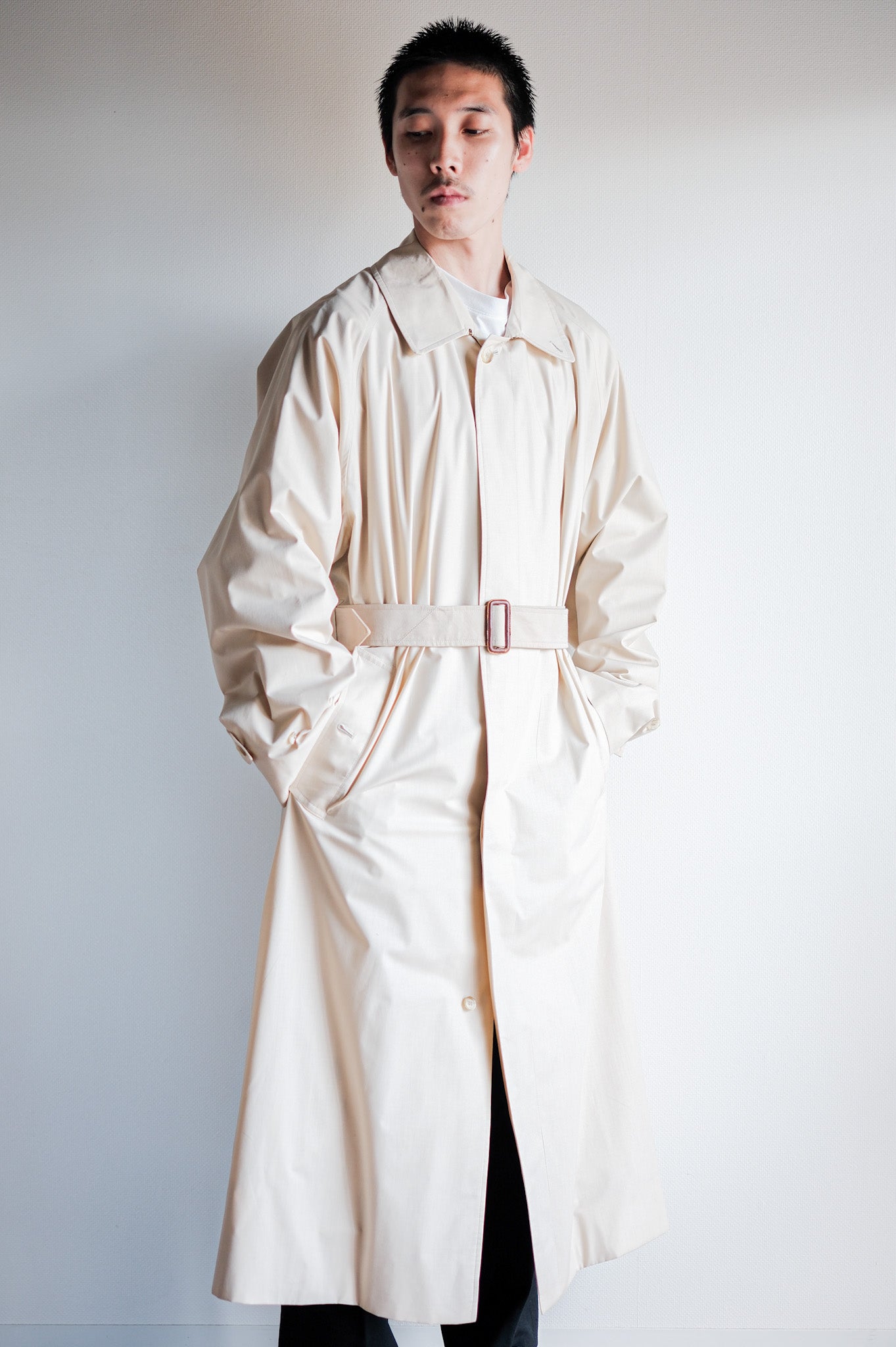 【~80's】Vintage Burberrys Single Raglan Balmacaan Belted Coat Size.50RL "MUSOU"