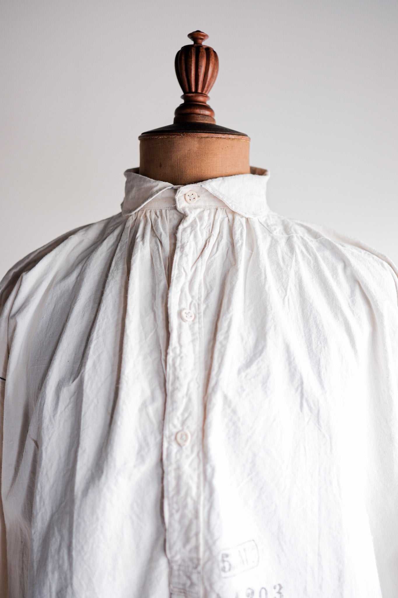 【Late 19th C】French Army of Africa Cotton Linen Coronial Shirt "Dead Stock"