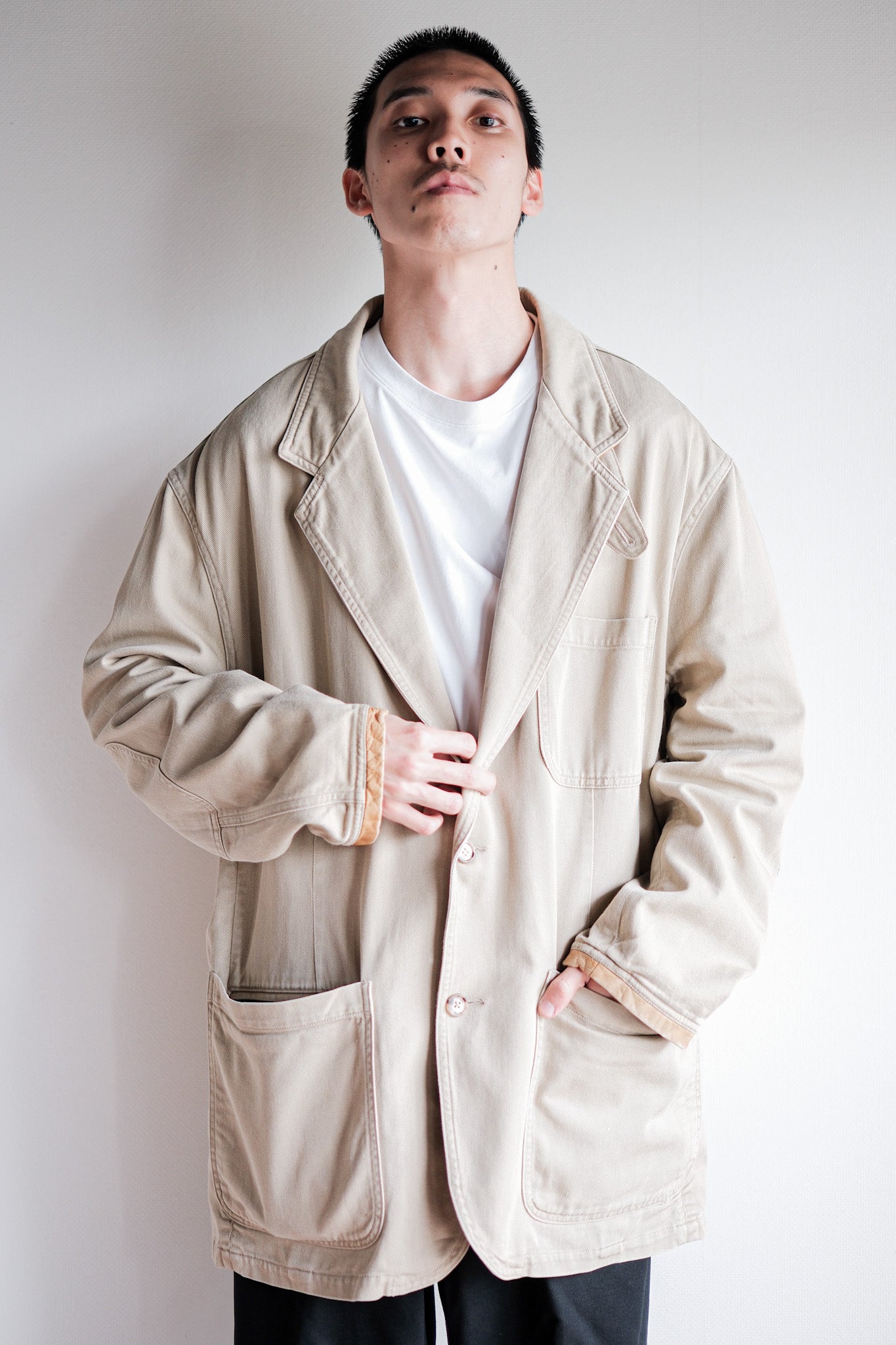 【~90's】Willis&Geiger Cotton Safari Jacket With Chin Strap Size.L