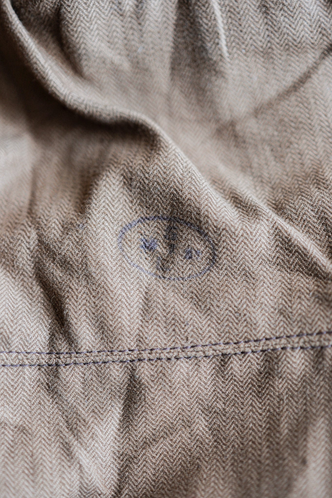 【~50's】French Army Motorcycle Leather Jacket Size.B2