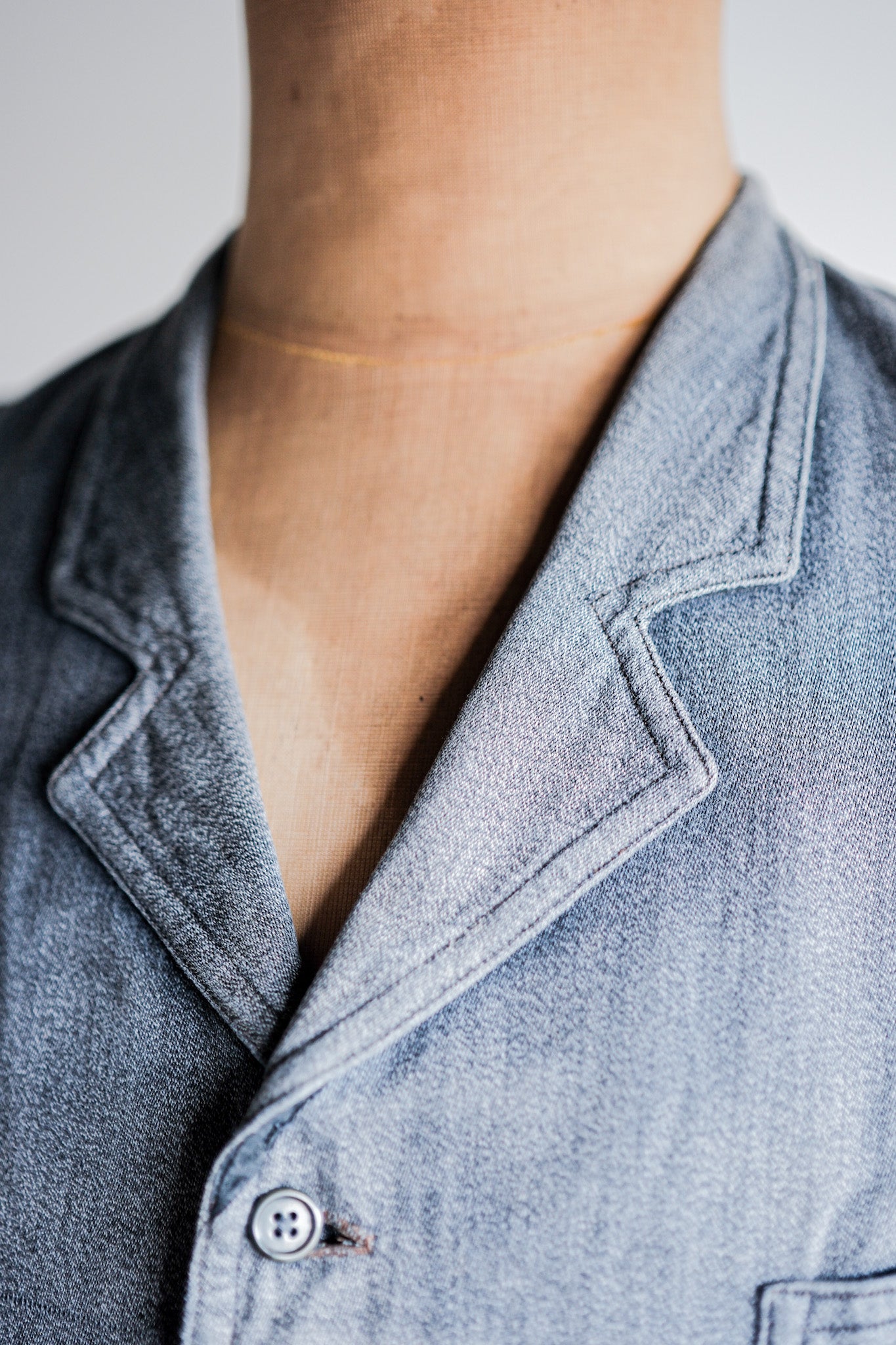 【~30's】French Vintage Salt & Pepper Cotton Work Gilet