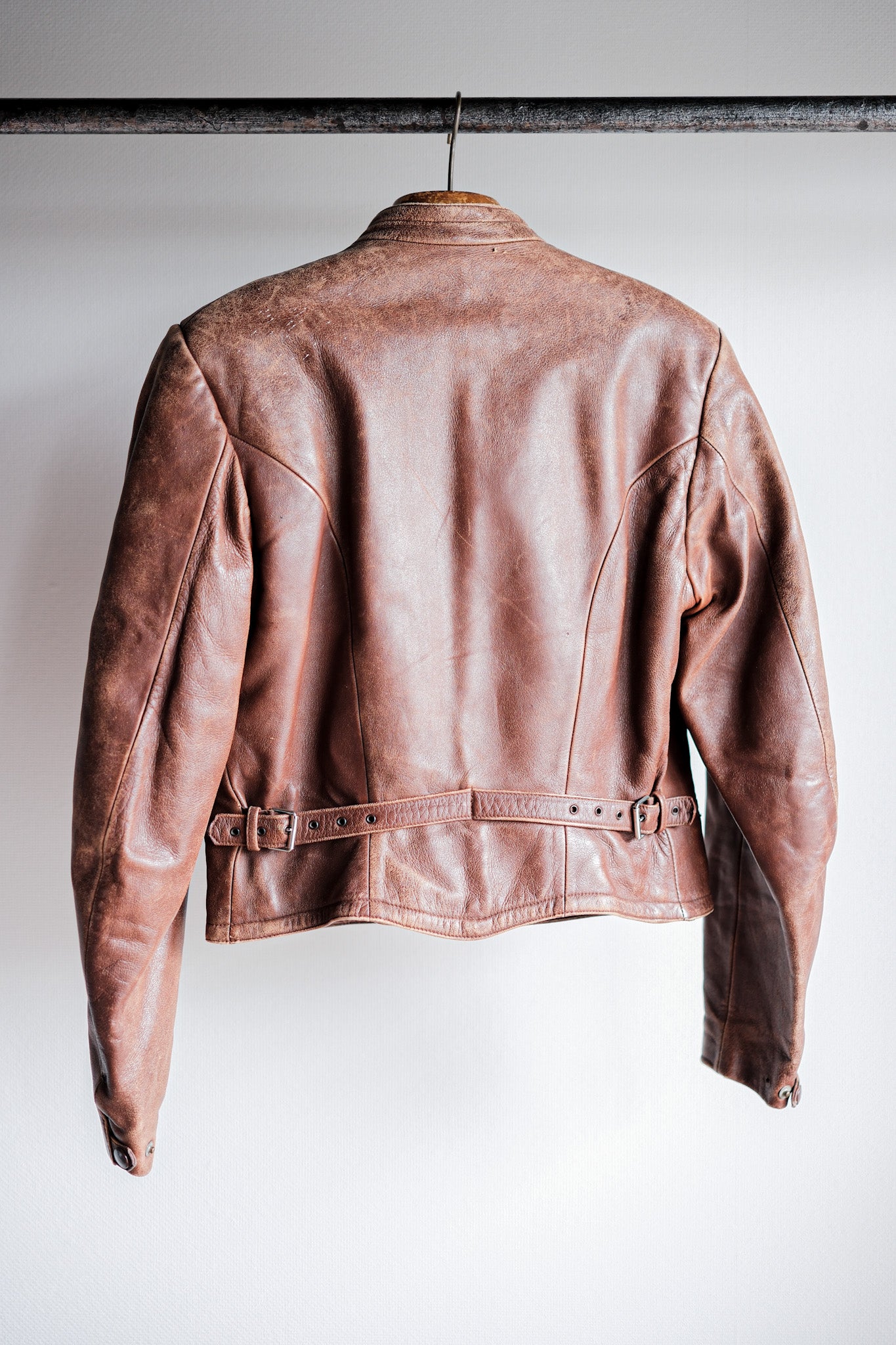 【~30's】German Vintage Double Breasted Motorcycle Leather Jacket