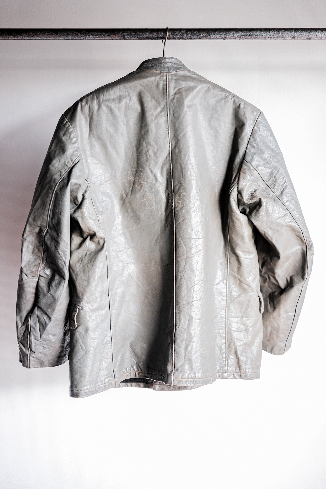 【~40's】WWⅡ+German+Navy+U-Boat+Crew+Gray+Leather+Jacket+"Kriegsmarine"