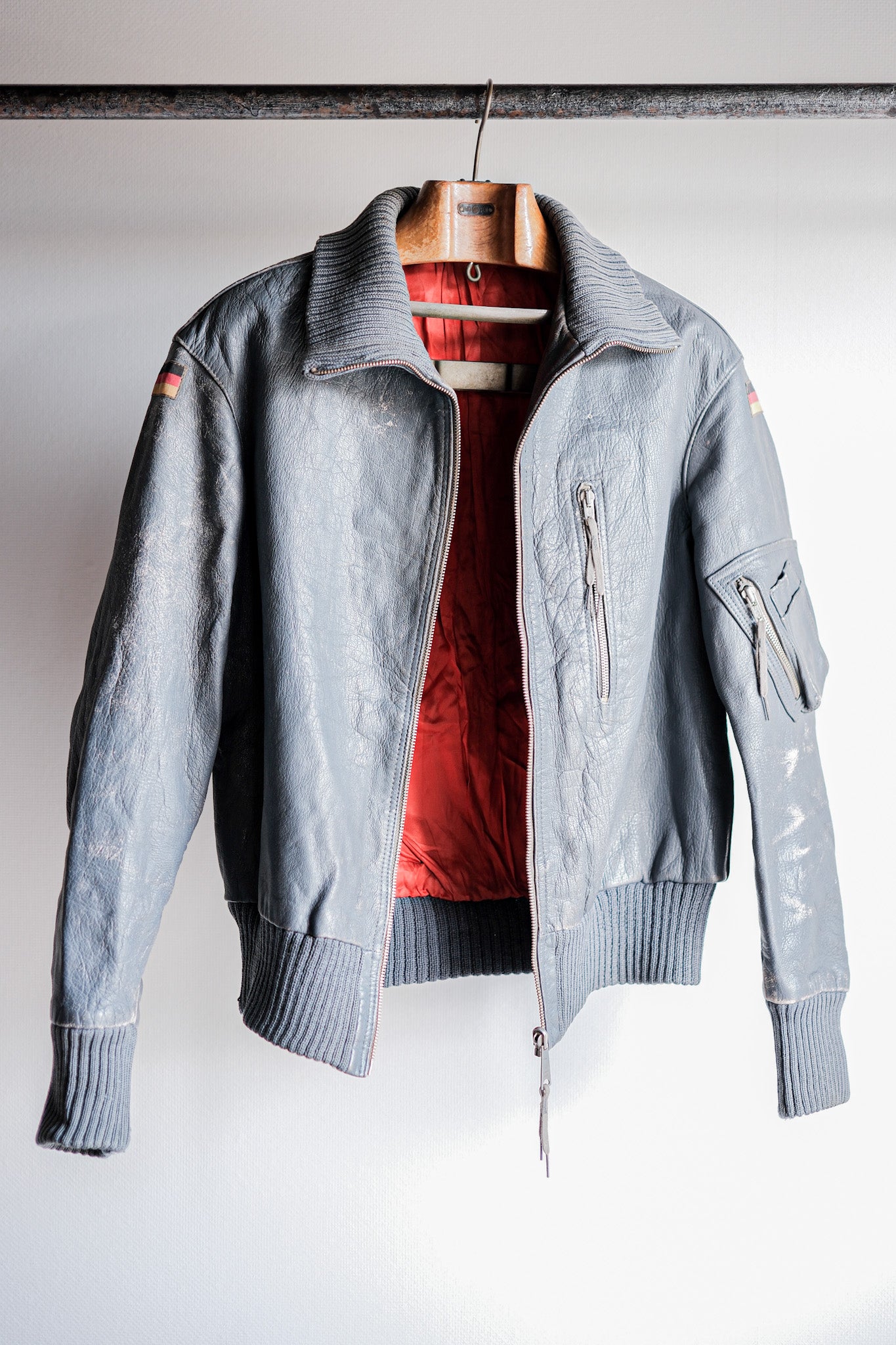 【~70’s】West German Air Force Pilot Leather Jacket Size.3