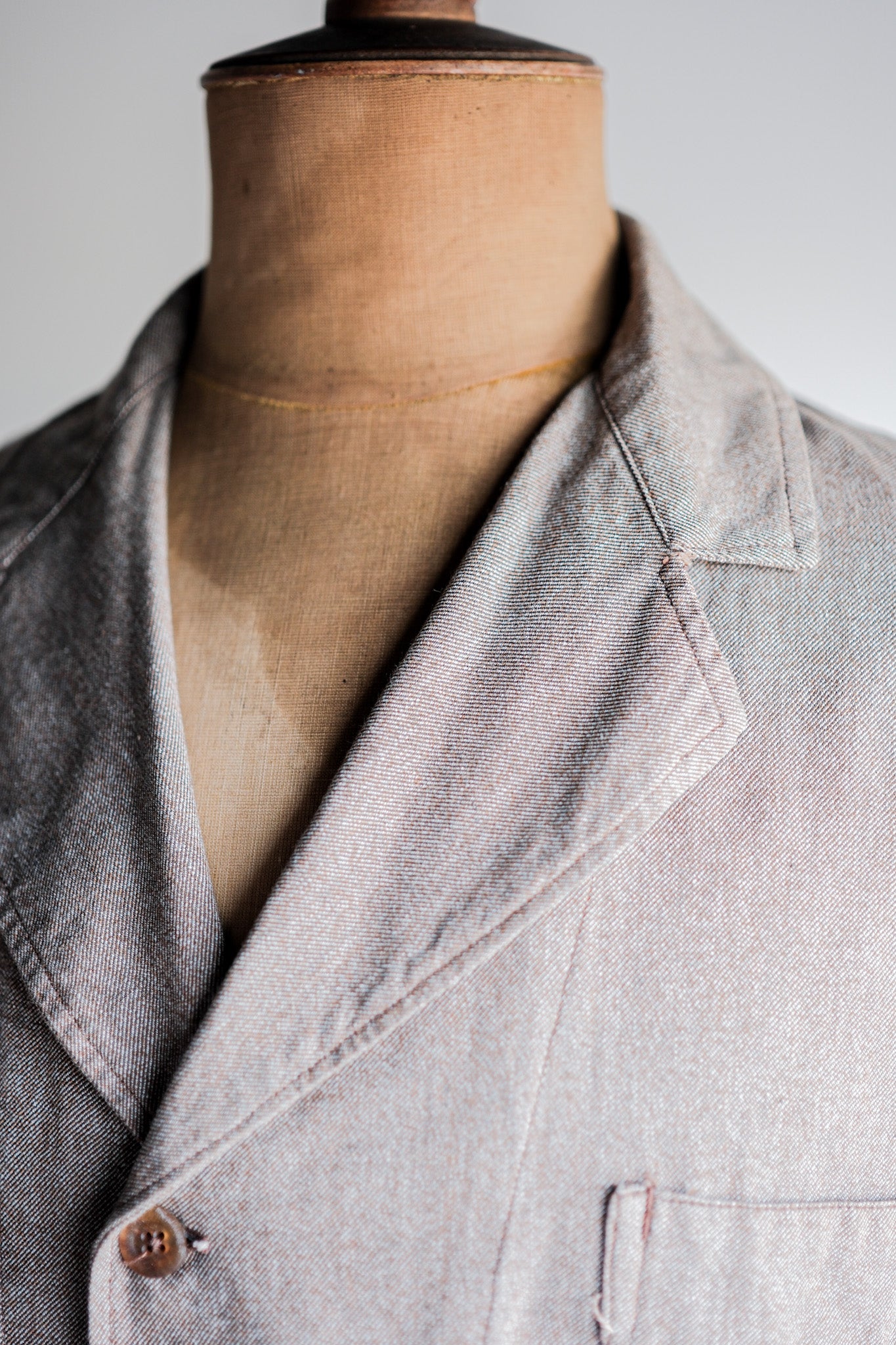 【~40's】French Vintage Brown Chambray Atelier Coat “Dead Stock”