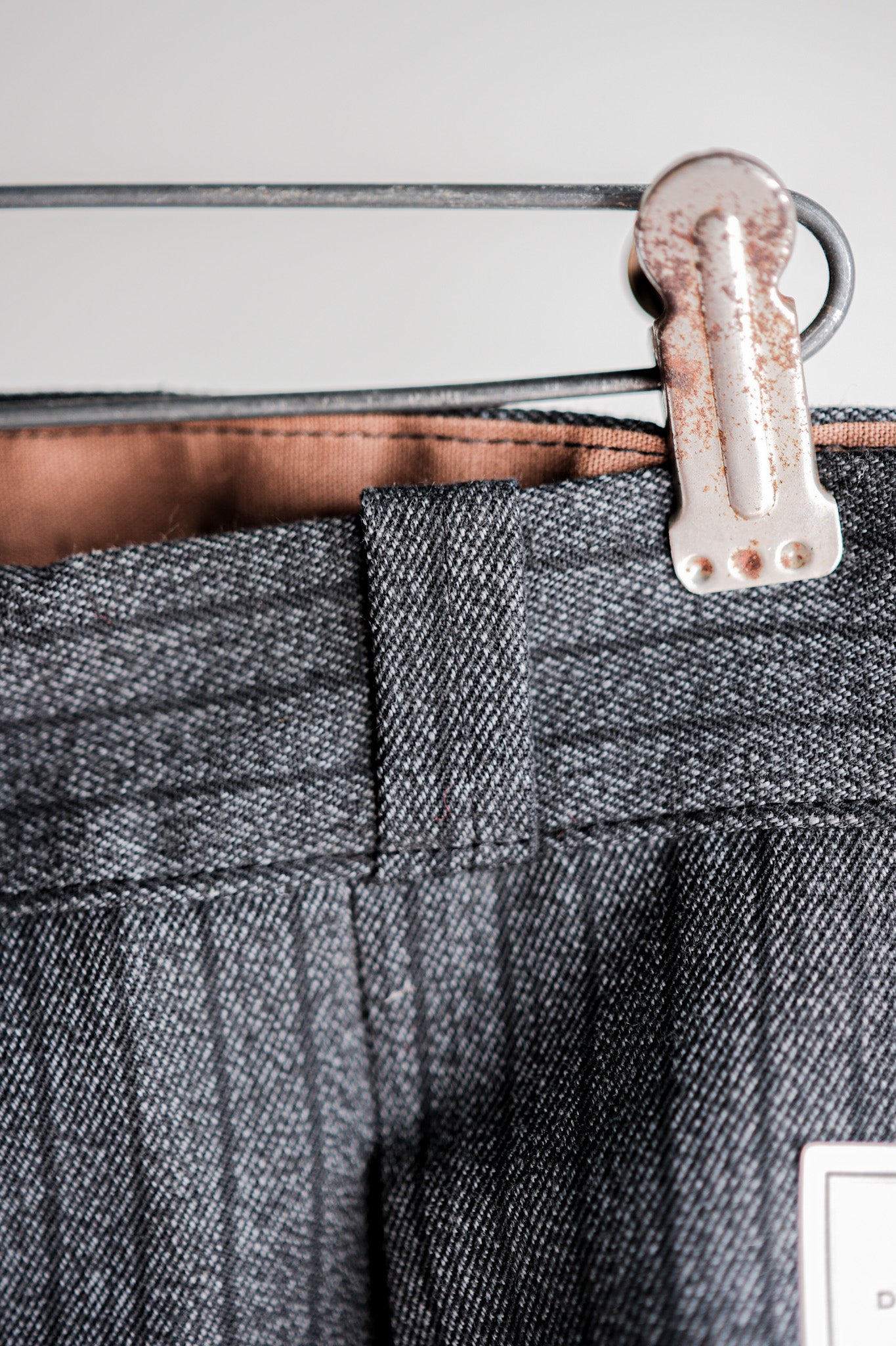 【~40's】French Vintage Salt & Pepper Cotton Striped Work Pants "Dead Stock"