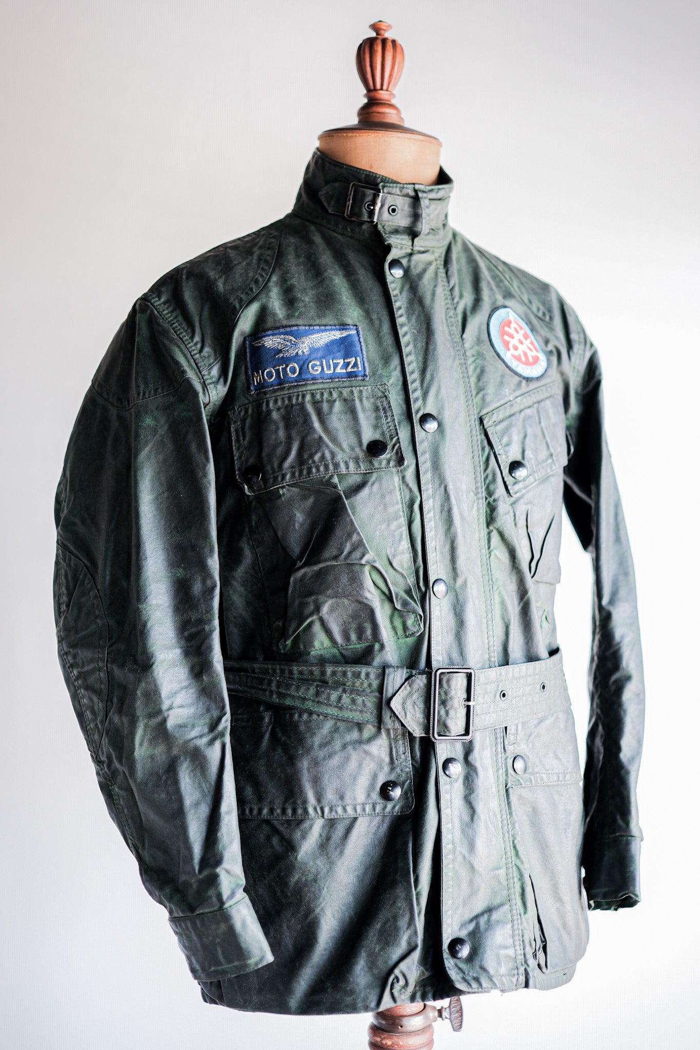 【~60's】Vintage Belstaff Green Waxed Jacket With Patches Size.36 “TRIALMASTER"