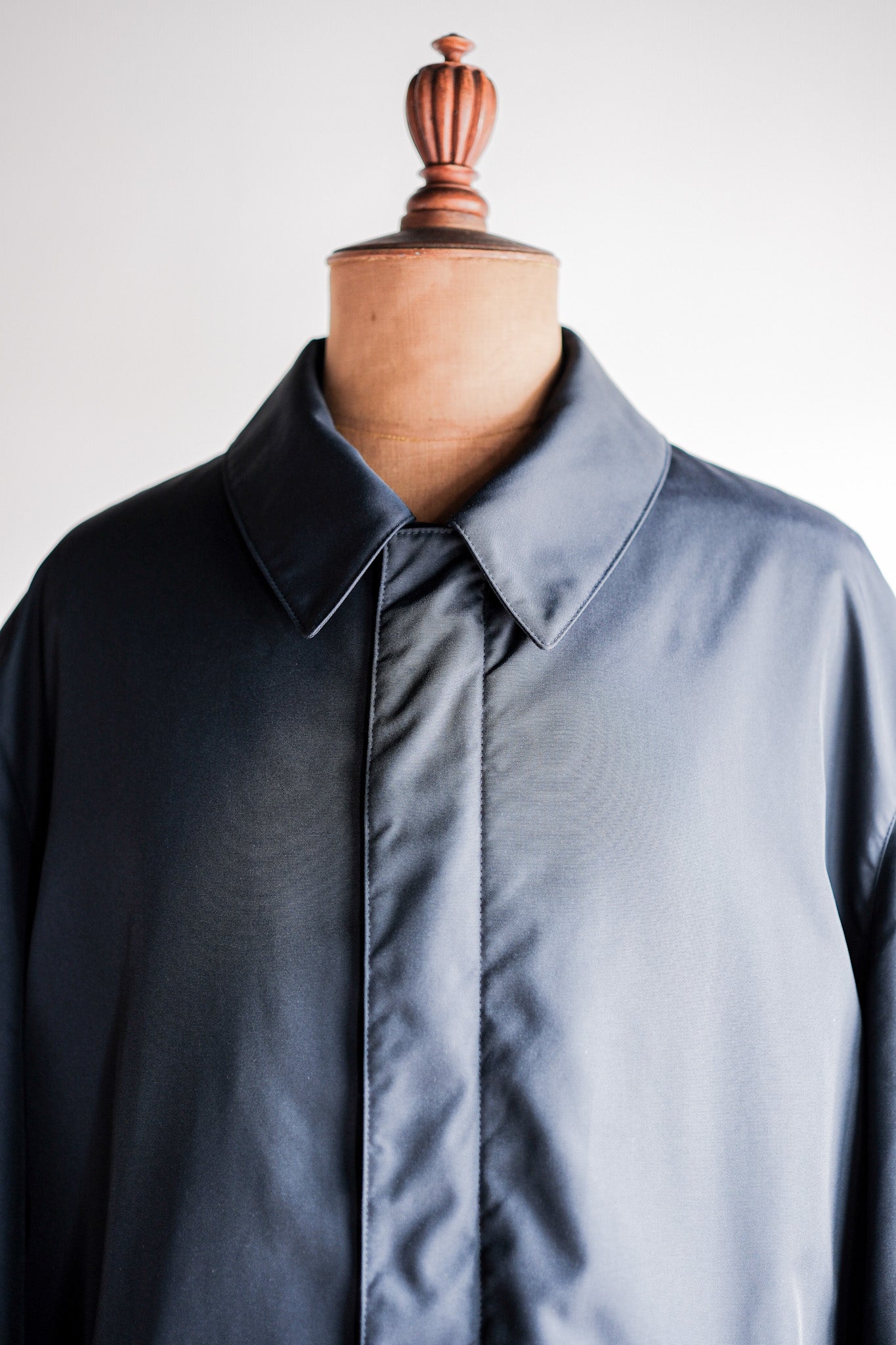 【~90's】Old Hermès Paris Navy Polyamide Harf Coat Size.56