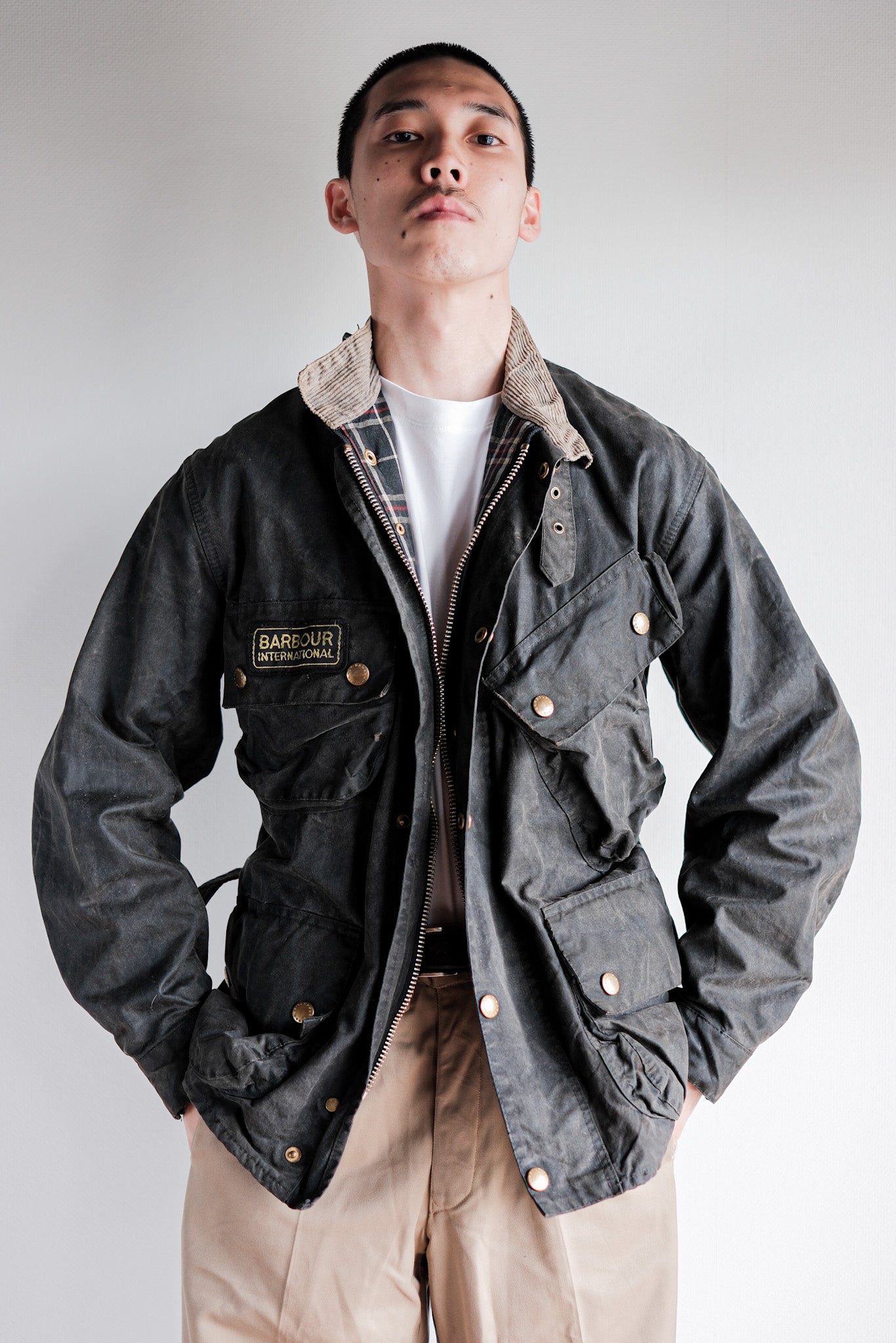 【~80's】Vintage Barbour "INTERNATIONAL SUIT" 2 Crest Size.38