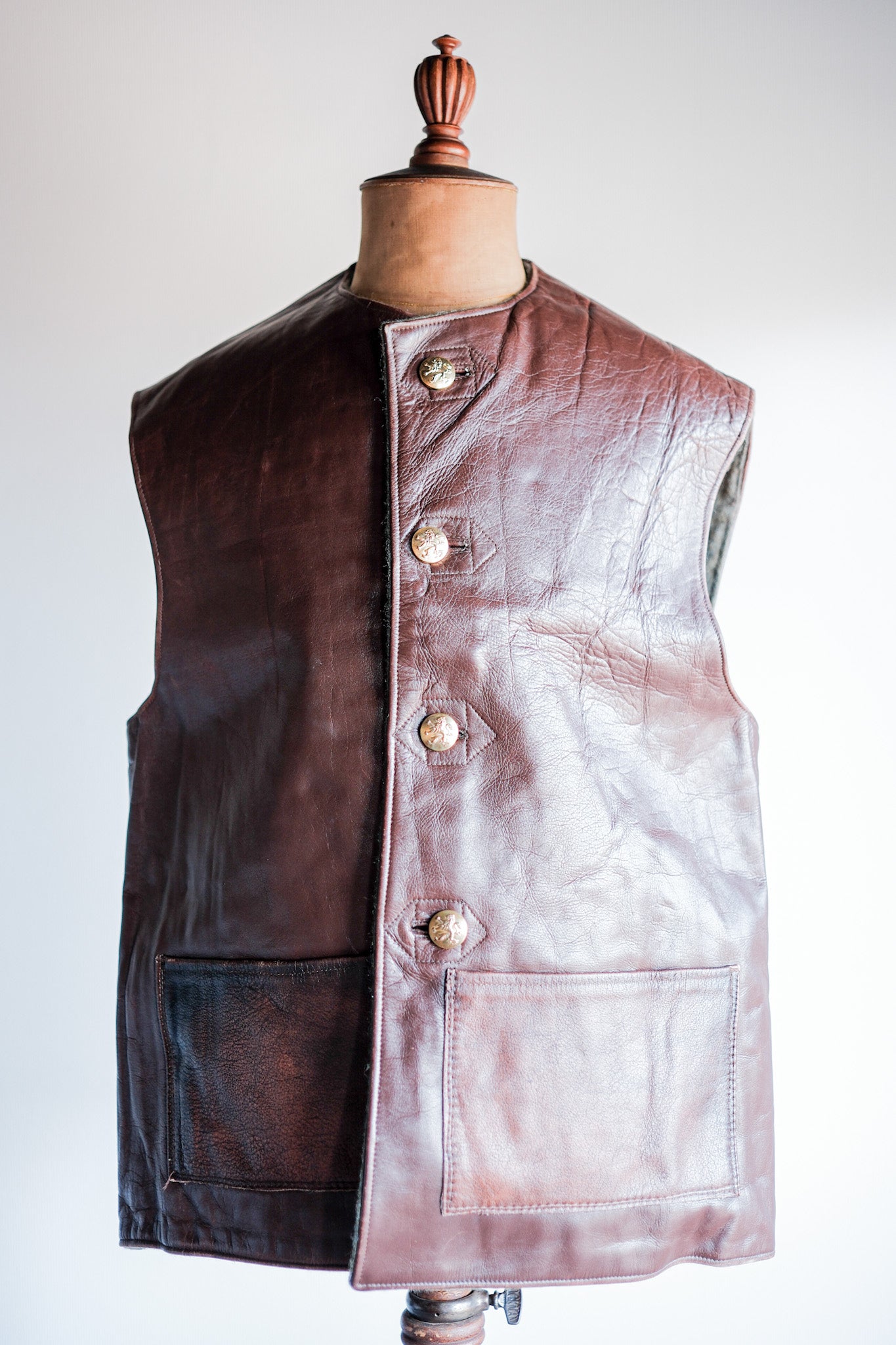 【~50's】Belgium Army Jerkin Leather Vest