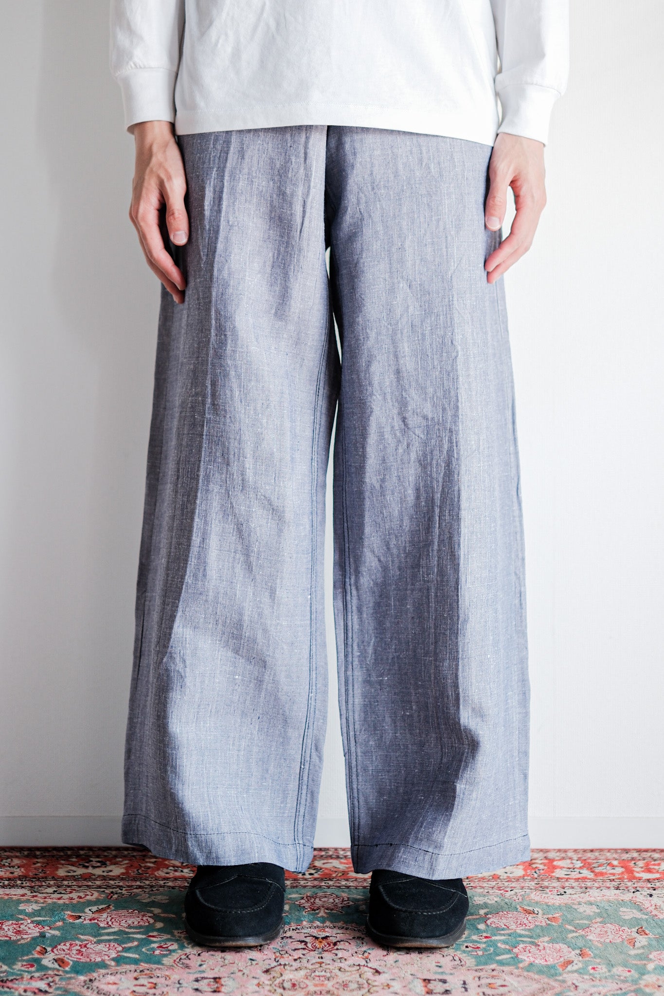 【~50's】French Navy Ramie Linen Sailor Pants Size.C-4 "Dead Stock"