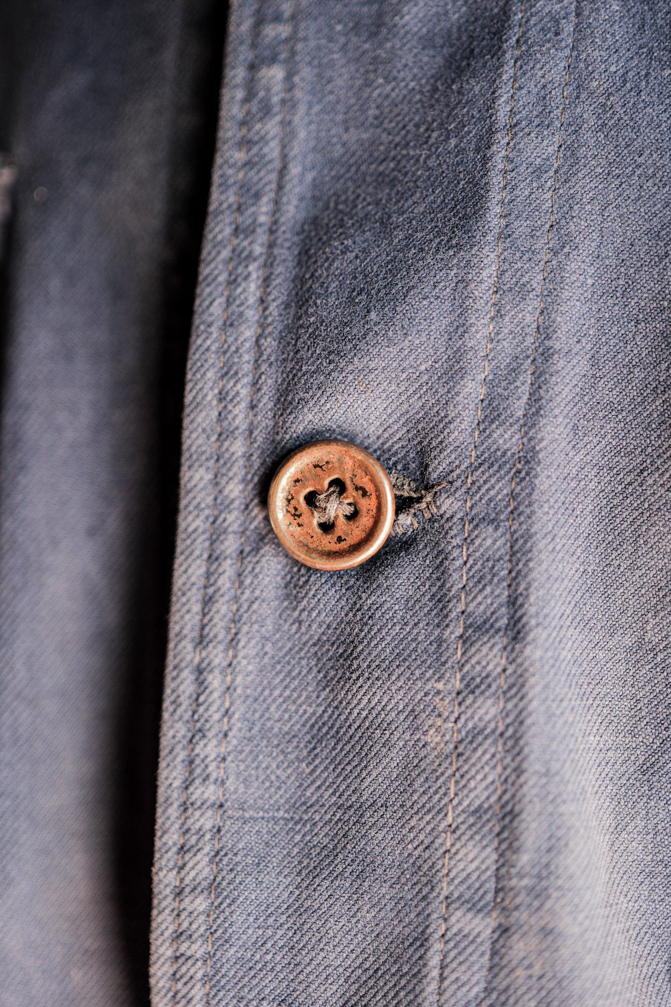 【~40’s】French Vintage Indigo Cotton Twill Cyclist Jacket