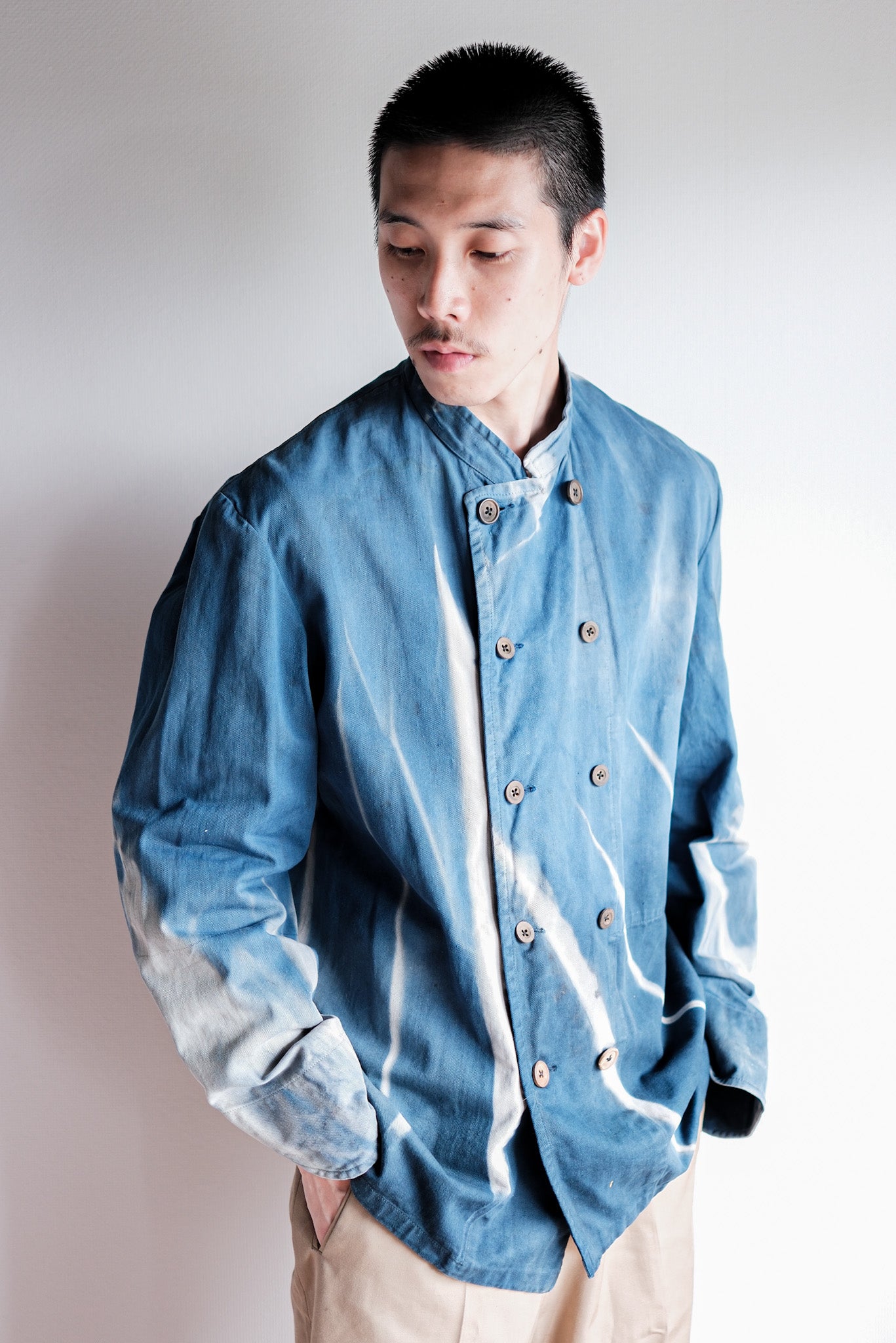 Indigo Cotton Twill雙向工作外套“ Karim Hadjab”“ 4季”
