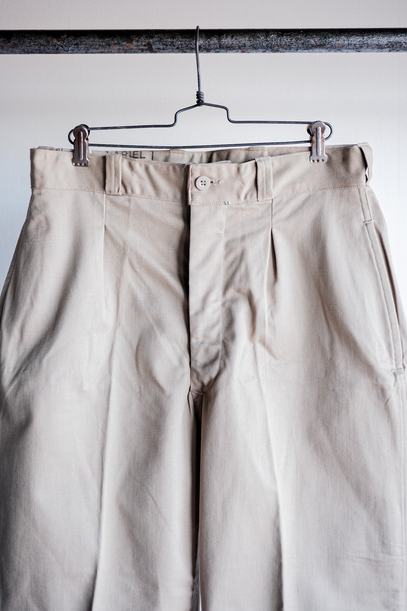 【~50's】French Army M52 Chino Trousers Size.12 "Dead Stock"