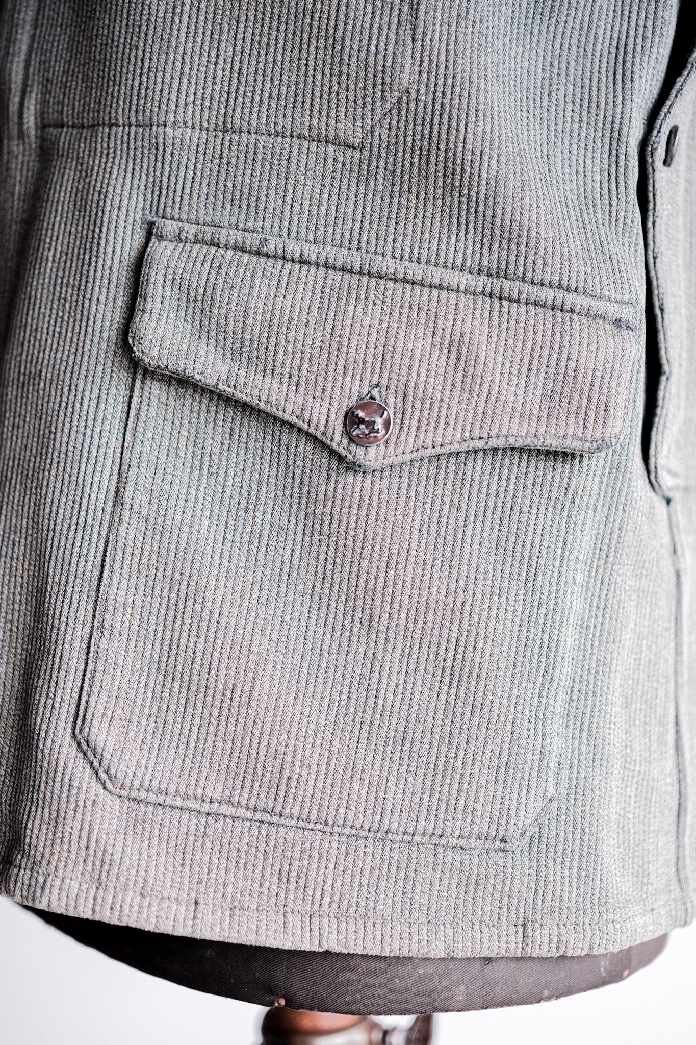 【~50's】French Vintage Gray Cotton Pique Hunting Jacket