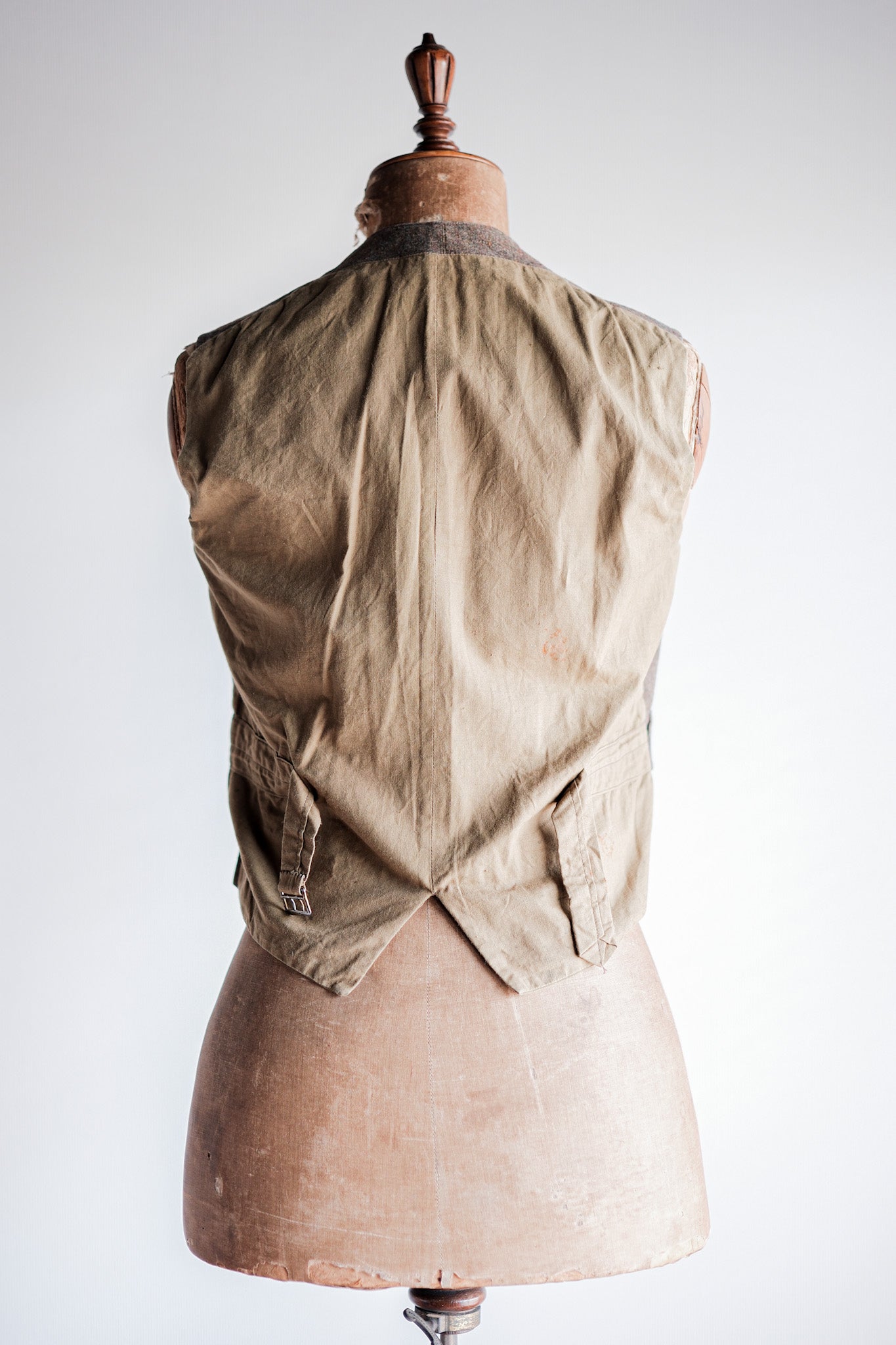 【~40's】French Vintage Brown Mix Wool Hunting Gilet