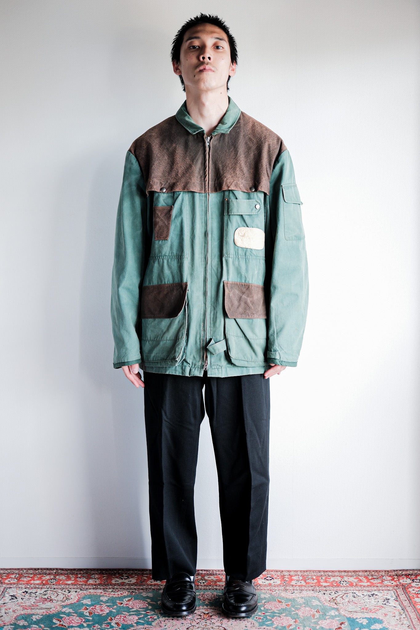 【~60's】French Vintage Hunting & Fishing Cotton Jacket Size.52 "L'ESQUIMAU"