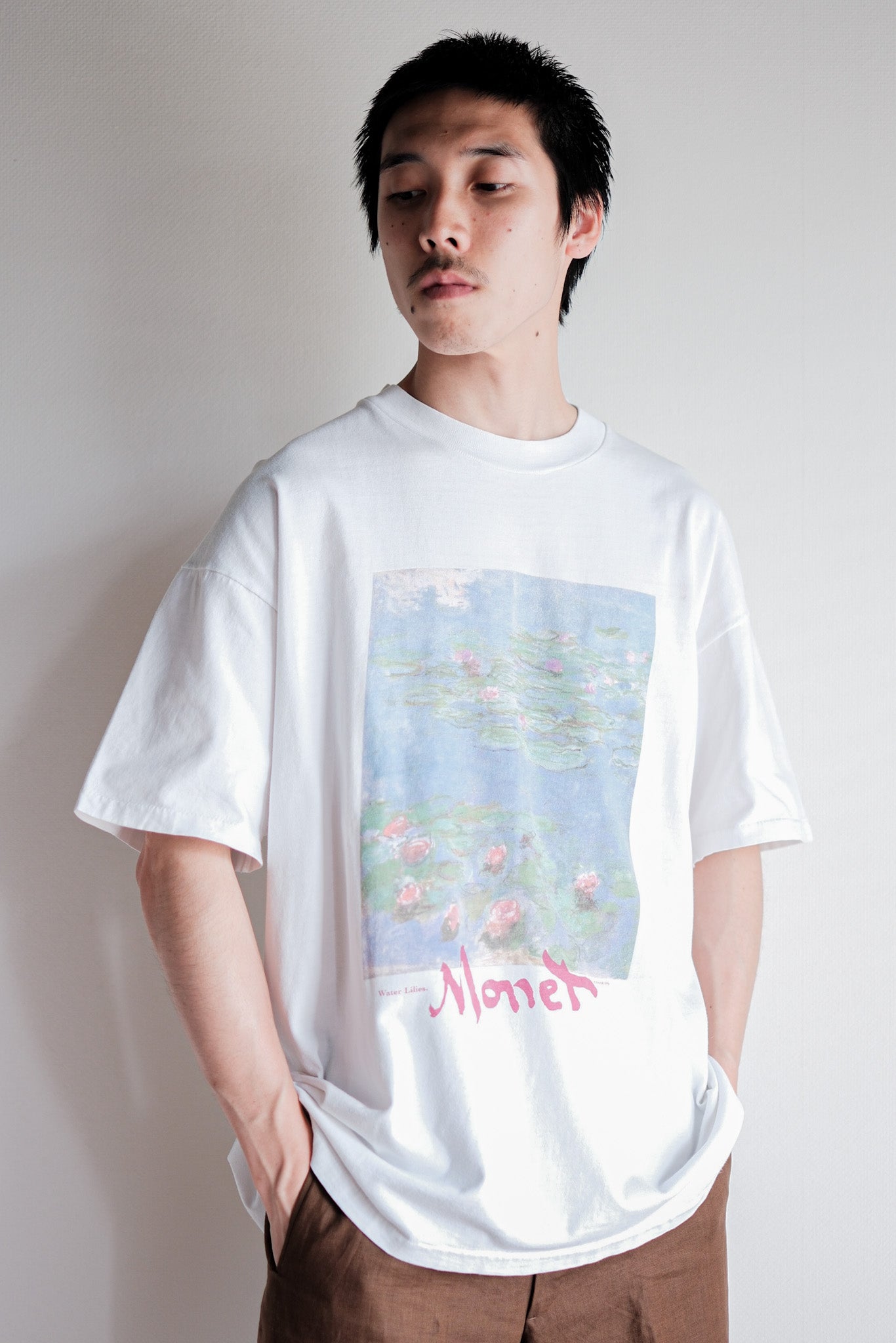【~90's】Vintage Art Print T-shirt Size.XL "Claude Monet" "Water Lilies" "Made in U.S.A."