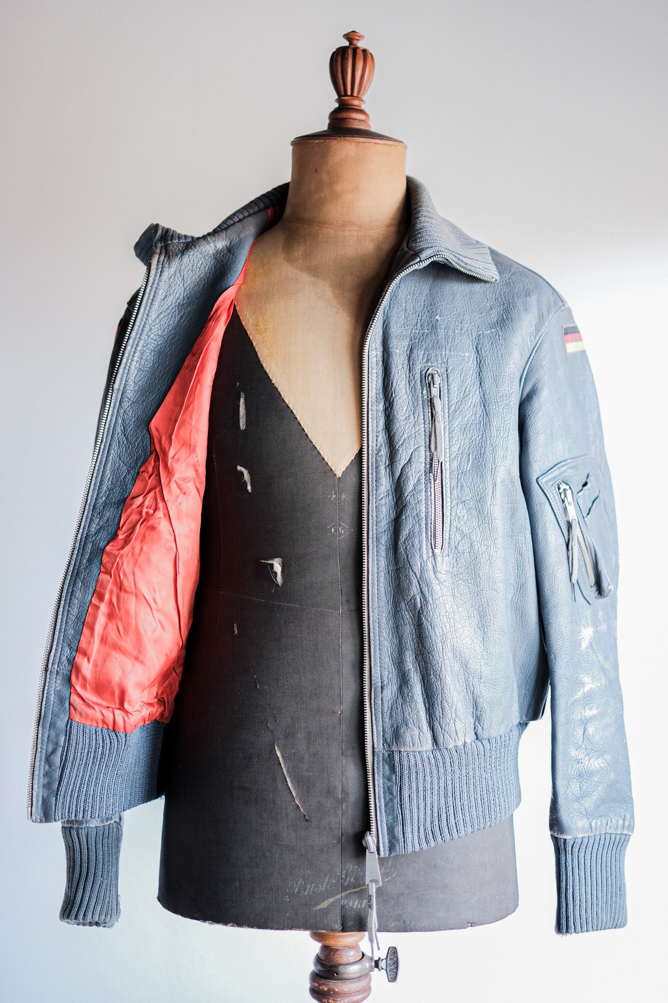 【~70’s】West German Air Force Pilot Leather Jacket Size.3