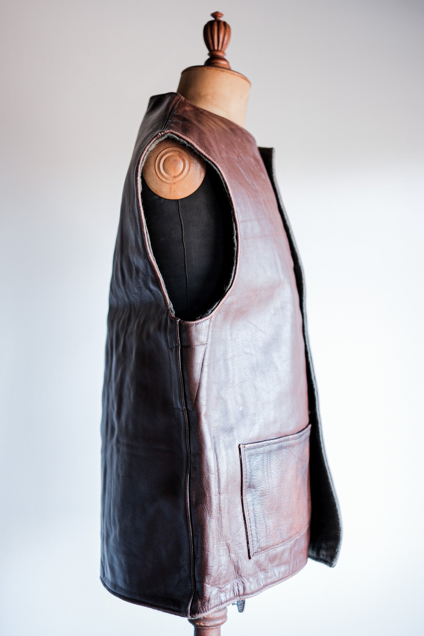 【~50's】Belgium Army Jerkin Leather Vest
