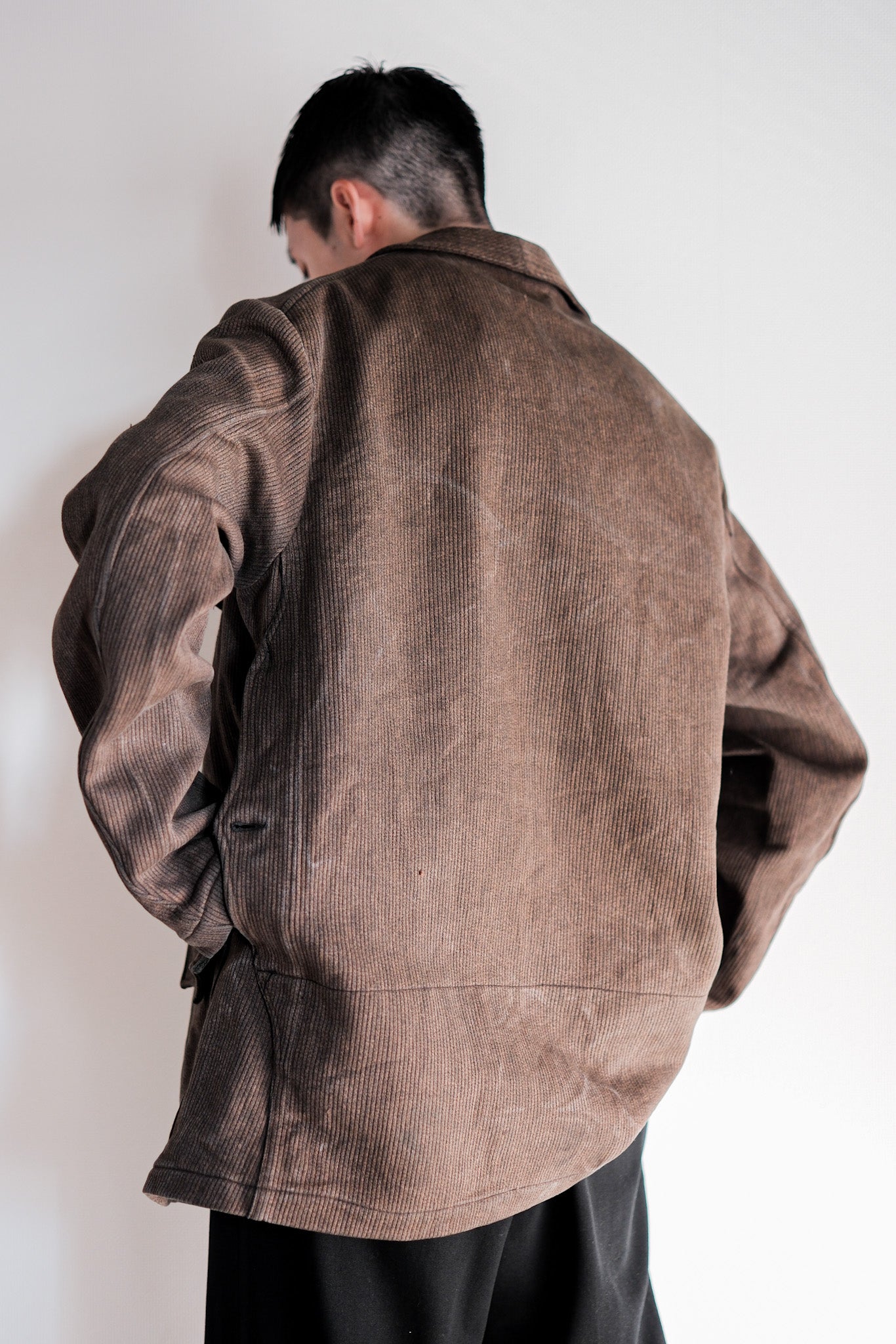 【~50's】French Vintage Brown Salt & Pepper Cotton Pique Hunting Jacket