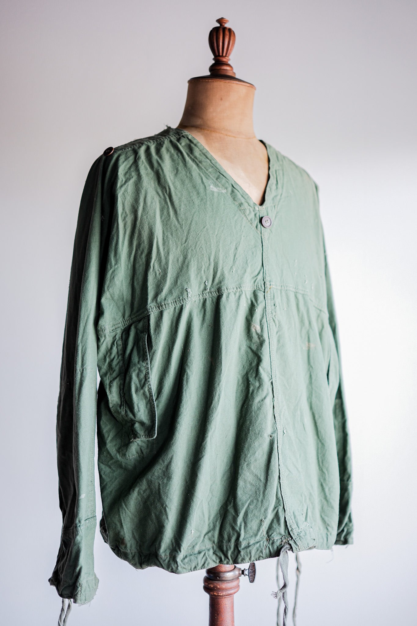 【~50's】Czechoslovakian Army Green Cotton Smock