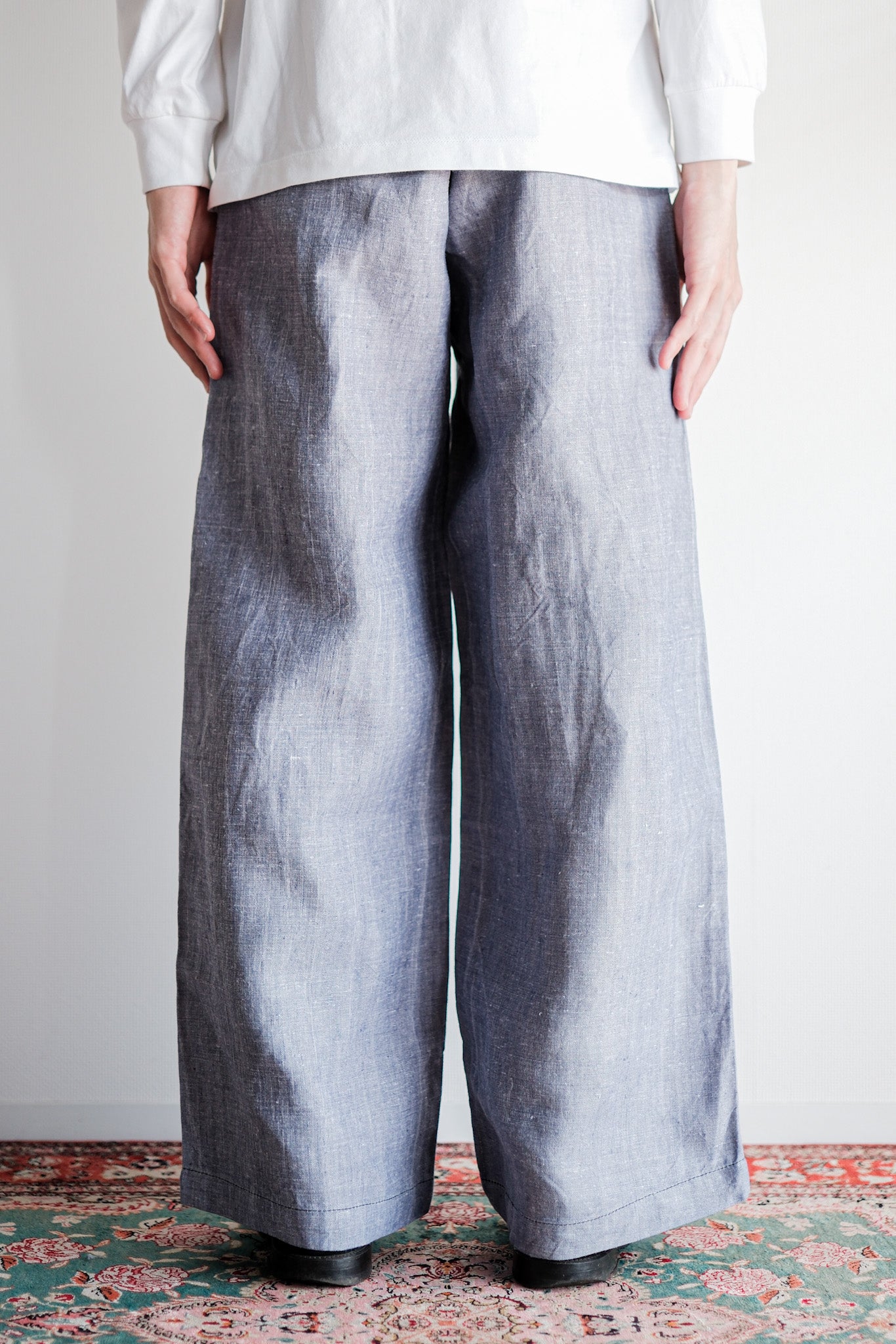 【~50's】French Navy Ramie Linen Sailor Pants Size.C-4 "Dead Stock"