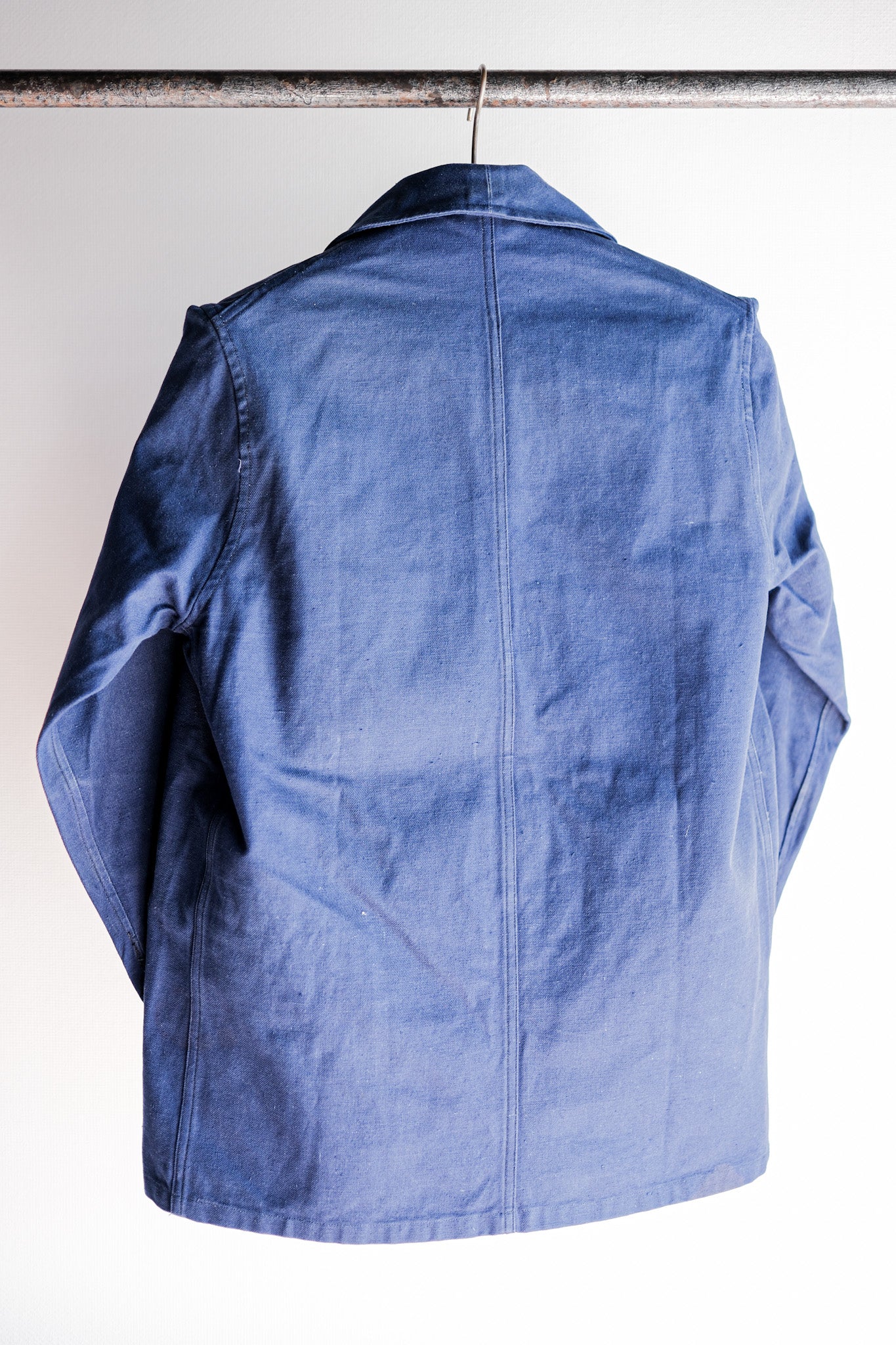 【~50's】French Army Blue Cotton Linen Twill Work Jacket