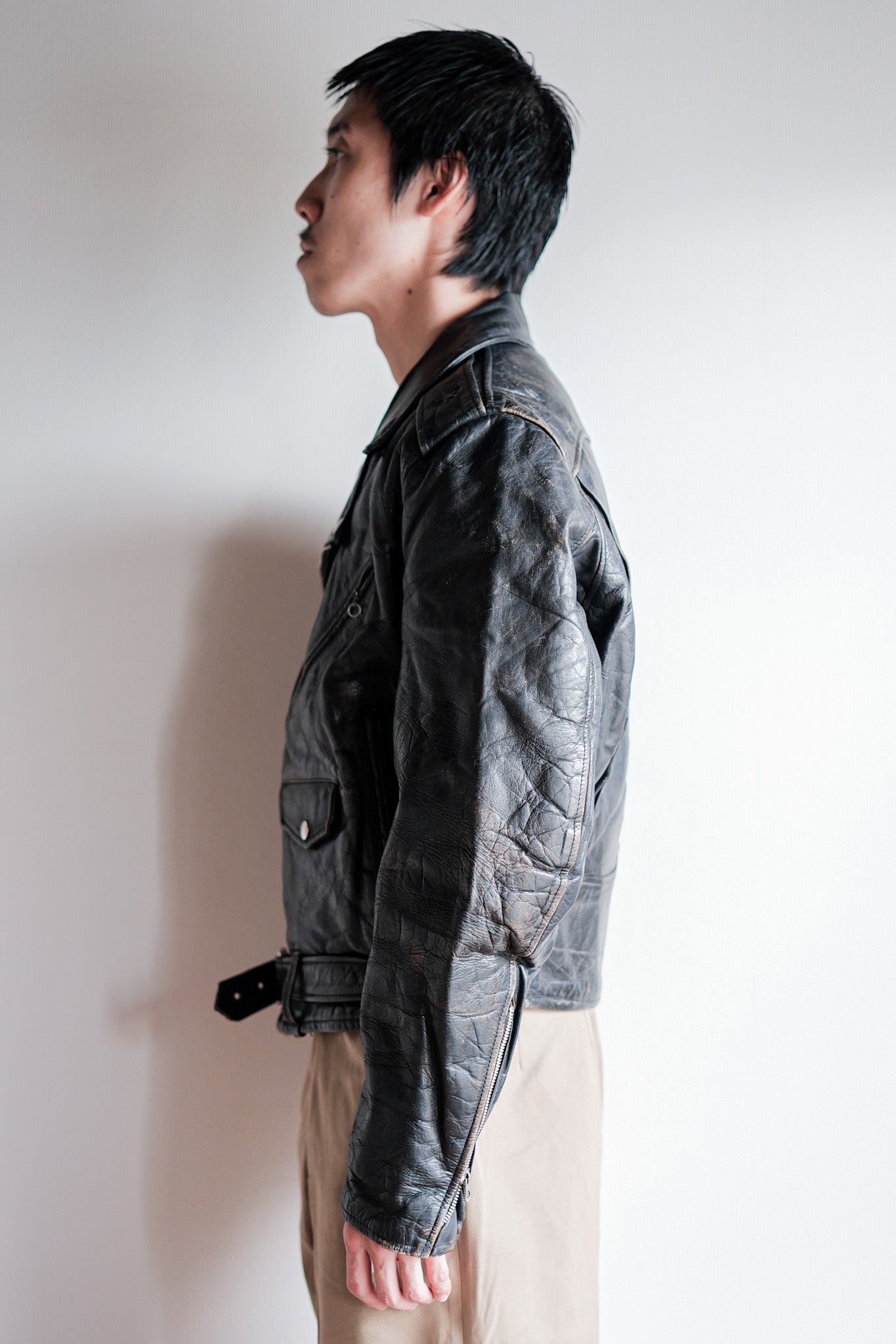 【~50's】American Vintage Two Star Horsehide Motorcycle Leather Jacket "WINDWARD"