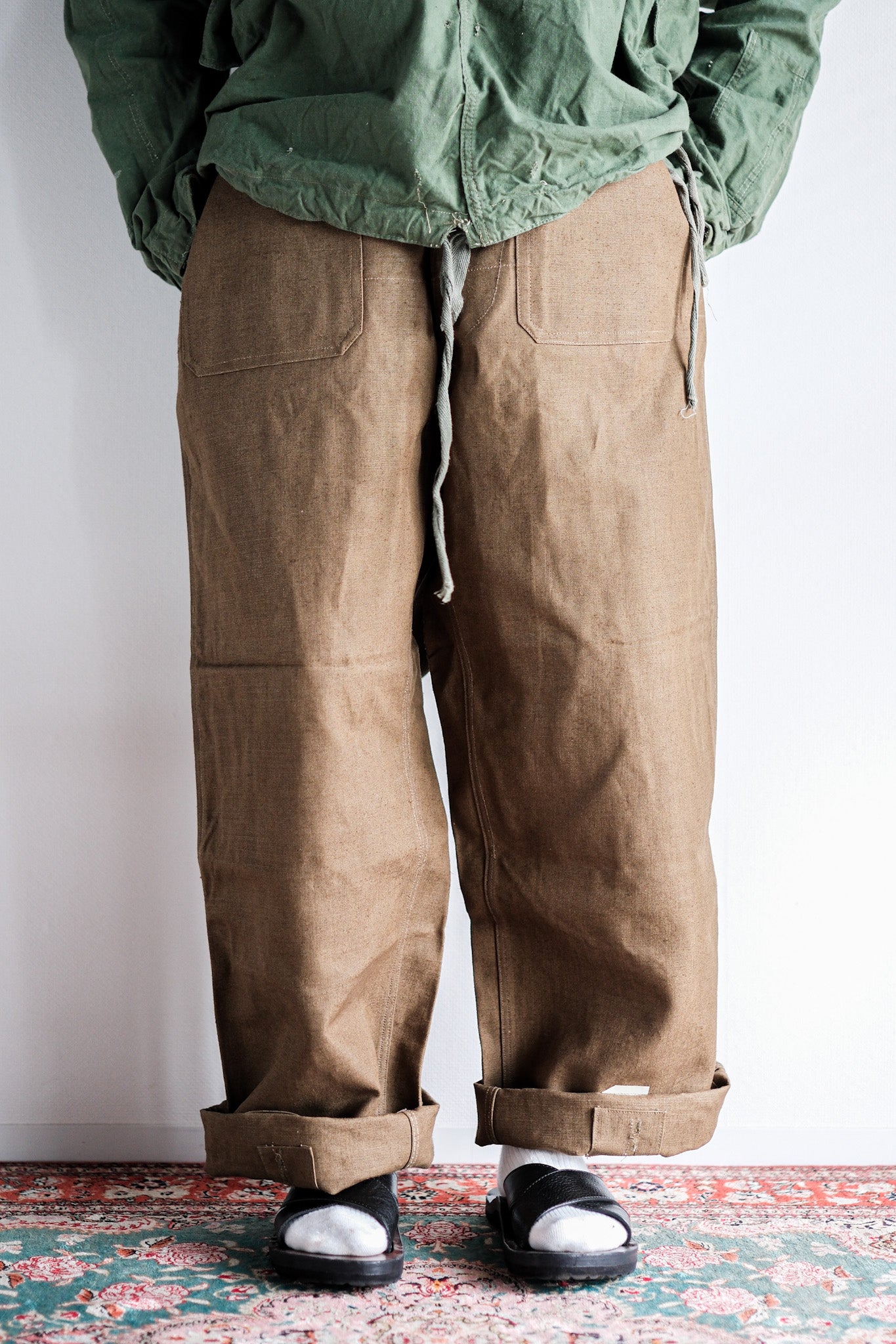 【~30's】French Army M35 Motorcycle Pants "Linen Type" "Dead Stock"