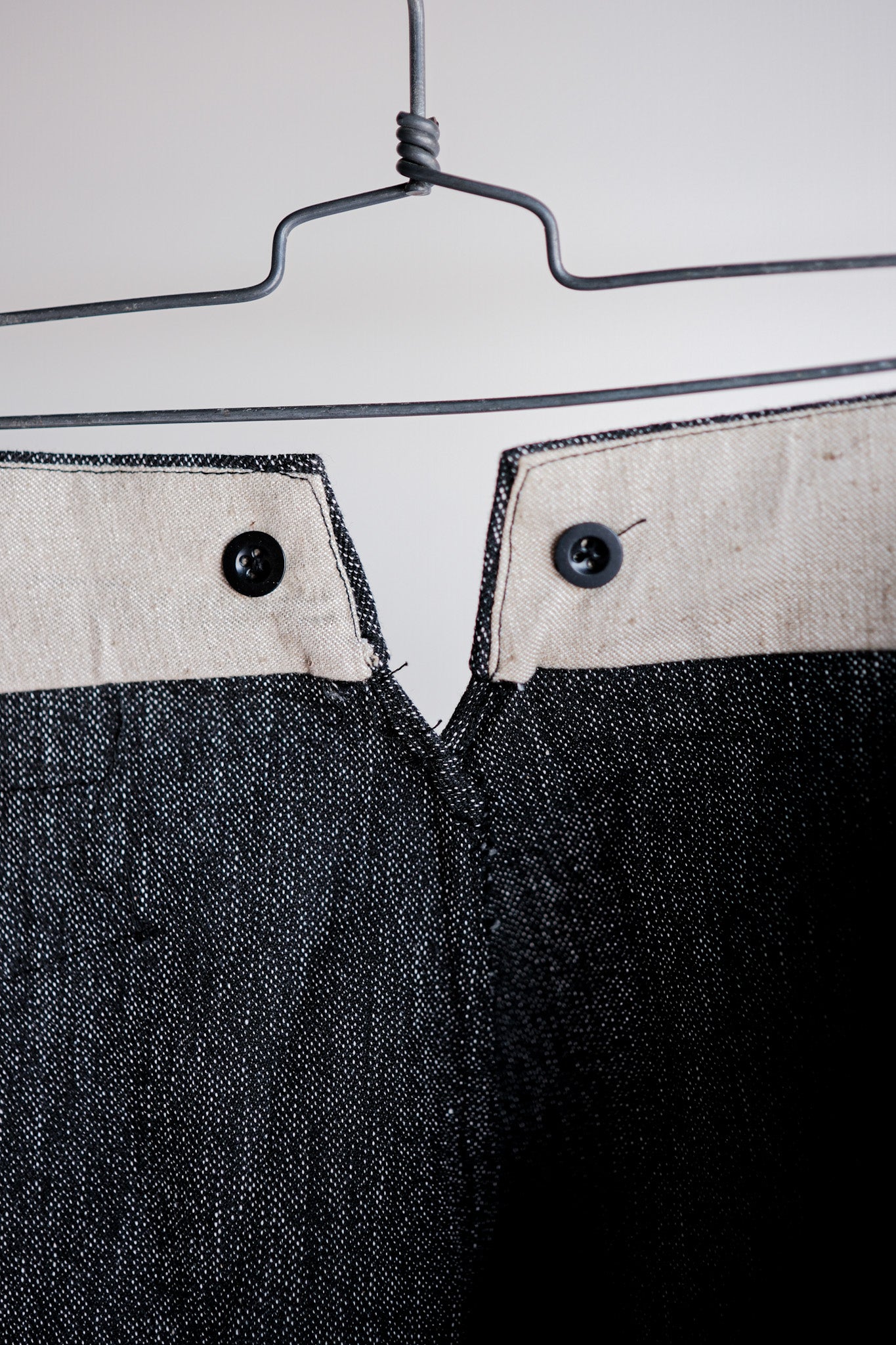 【~30's】French Vintage Black Chambray Work Pants “Dead Stock”