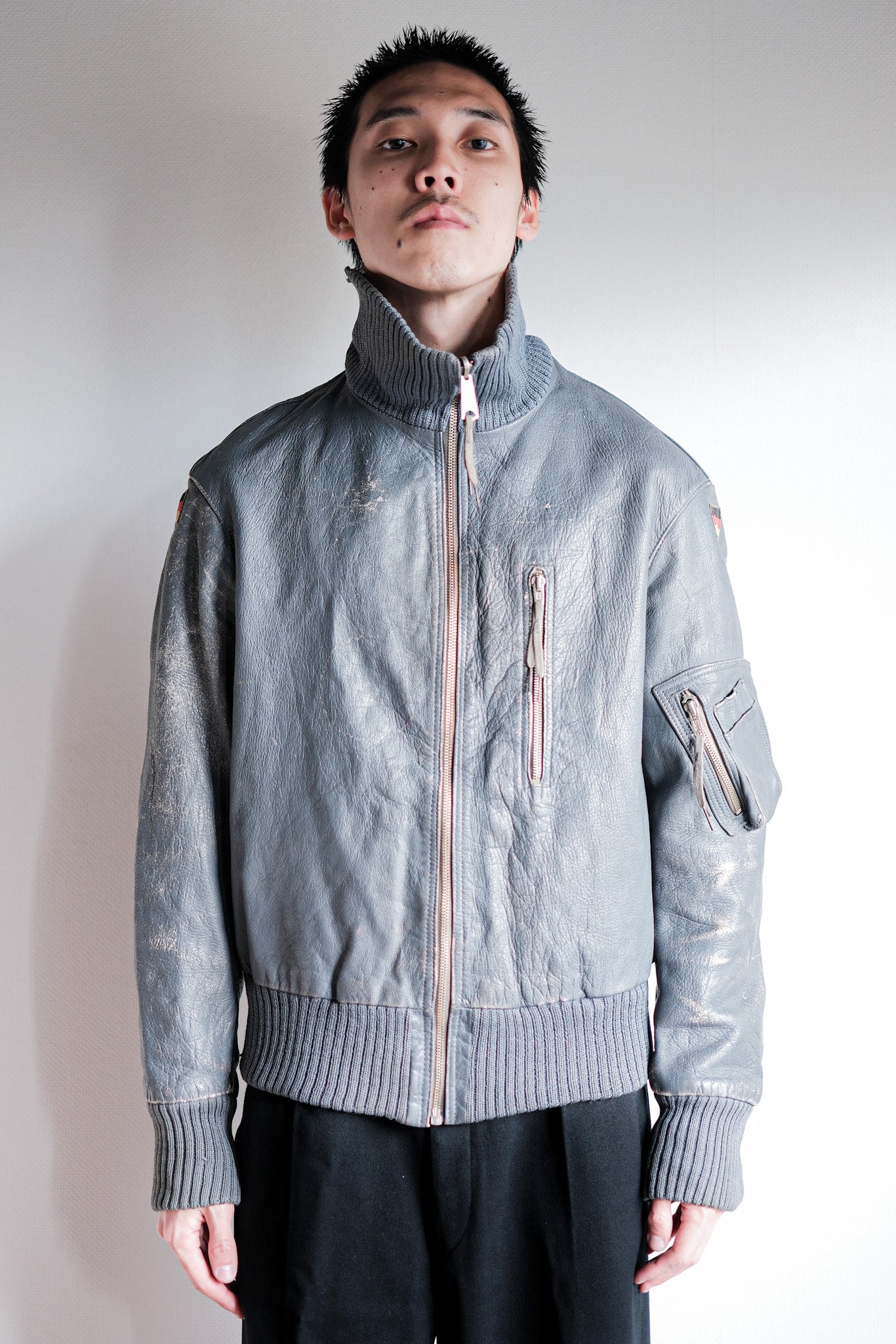 【~70’s】West German Air Force Pilot Leather Jacket Size.3