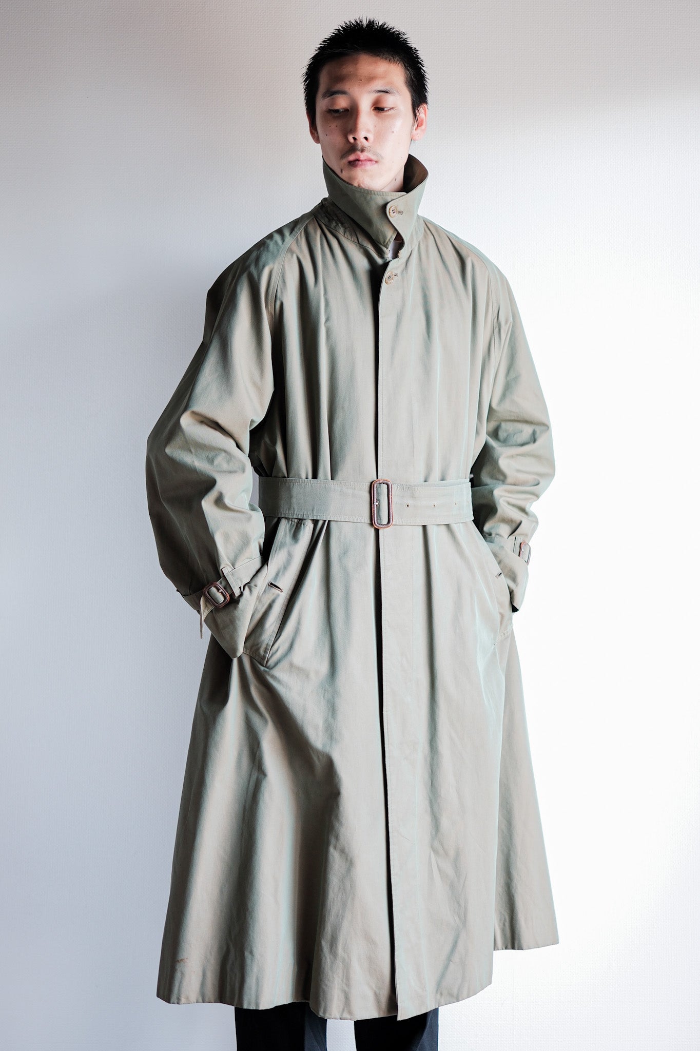 【~70's】Vintage Burberrys Single Raglan Rider Coat C100 With Liner Size.52RL "TAMAMUSHI"