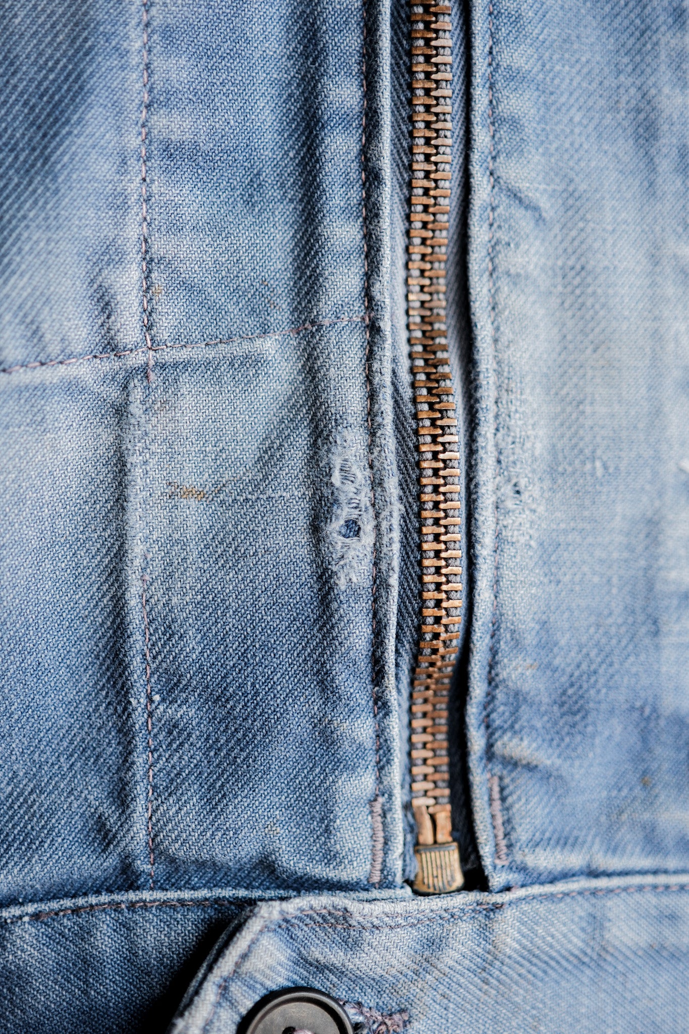 【~50’s】French Vintage Blue Cotton Twill Cyclist Jacket "Adolphe Lafont"