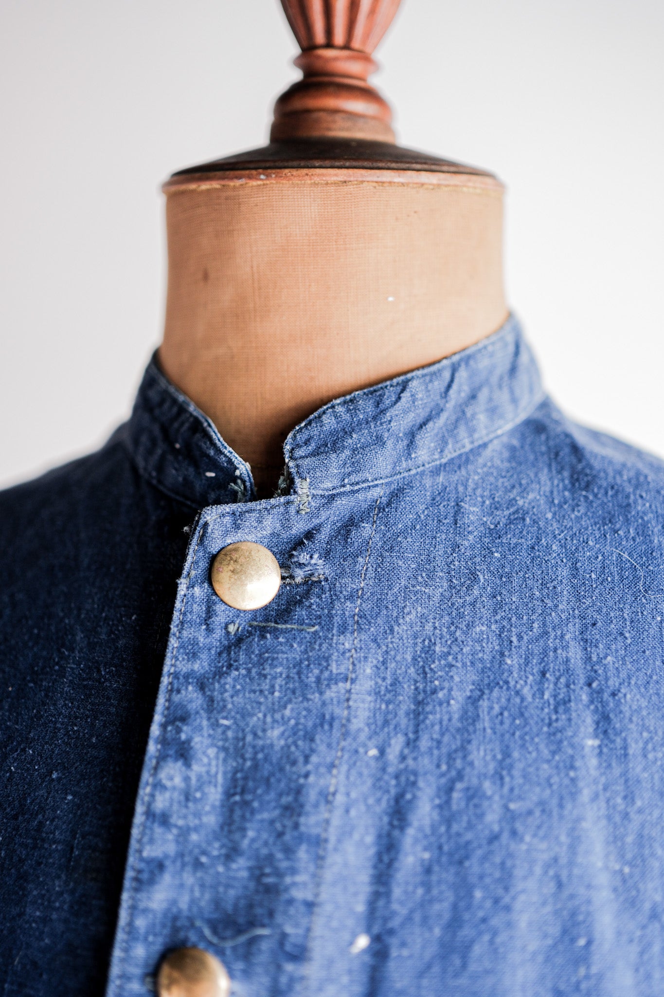 【~40's】German Vintage Indigo Linen Firefighter Jacket