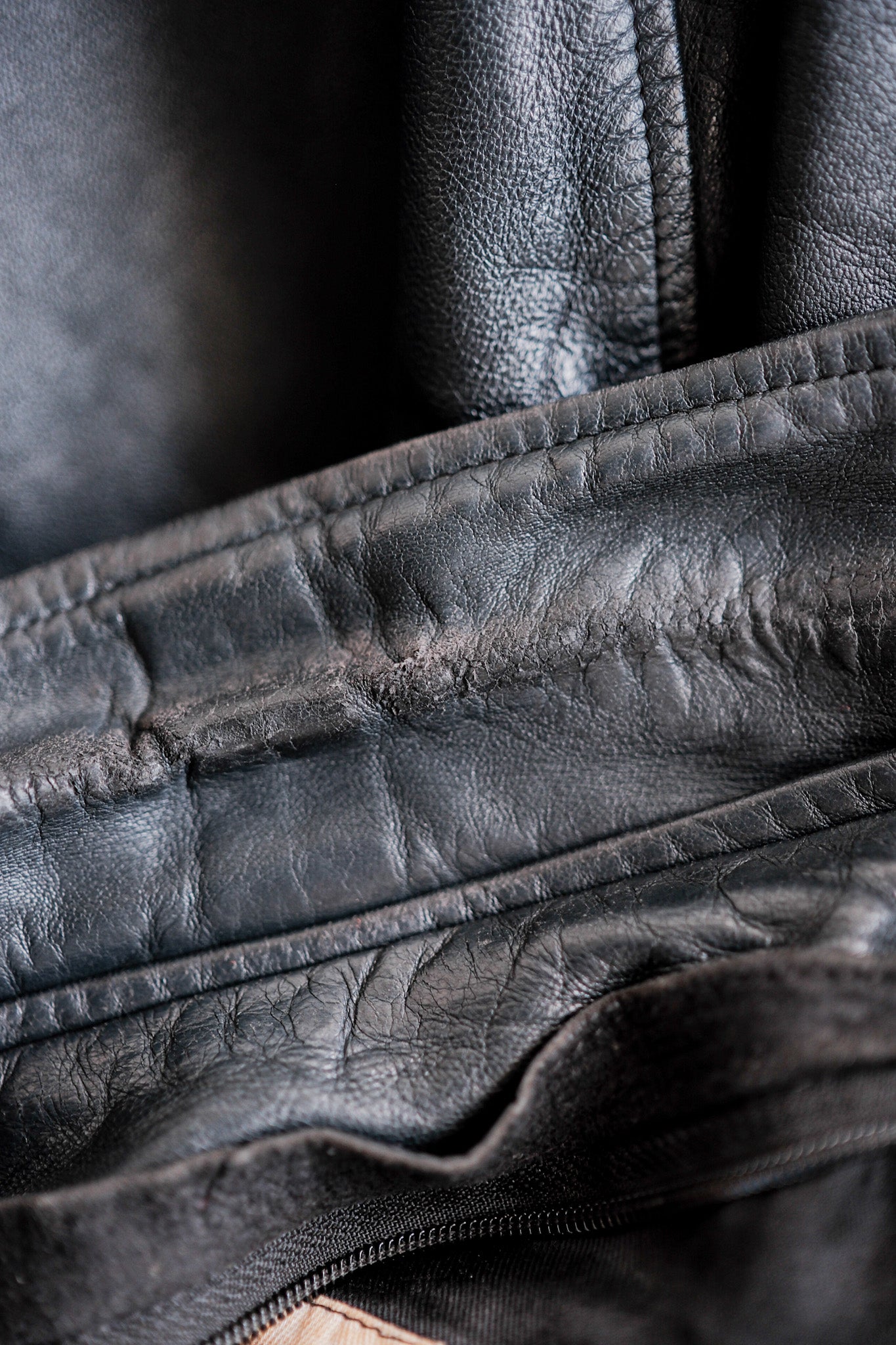 【~70's】French Air Force Pilot Leather Jacket Size.104L