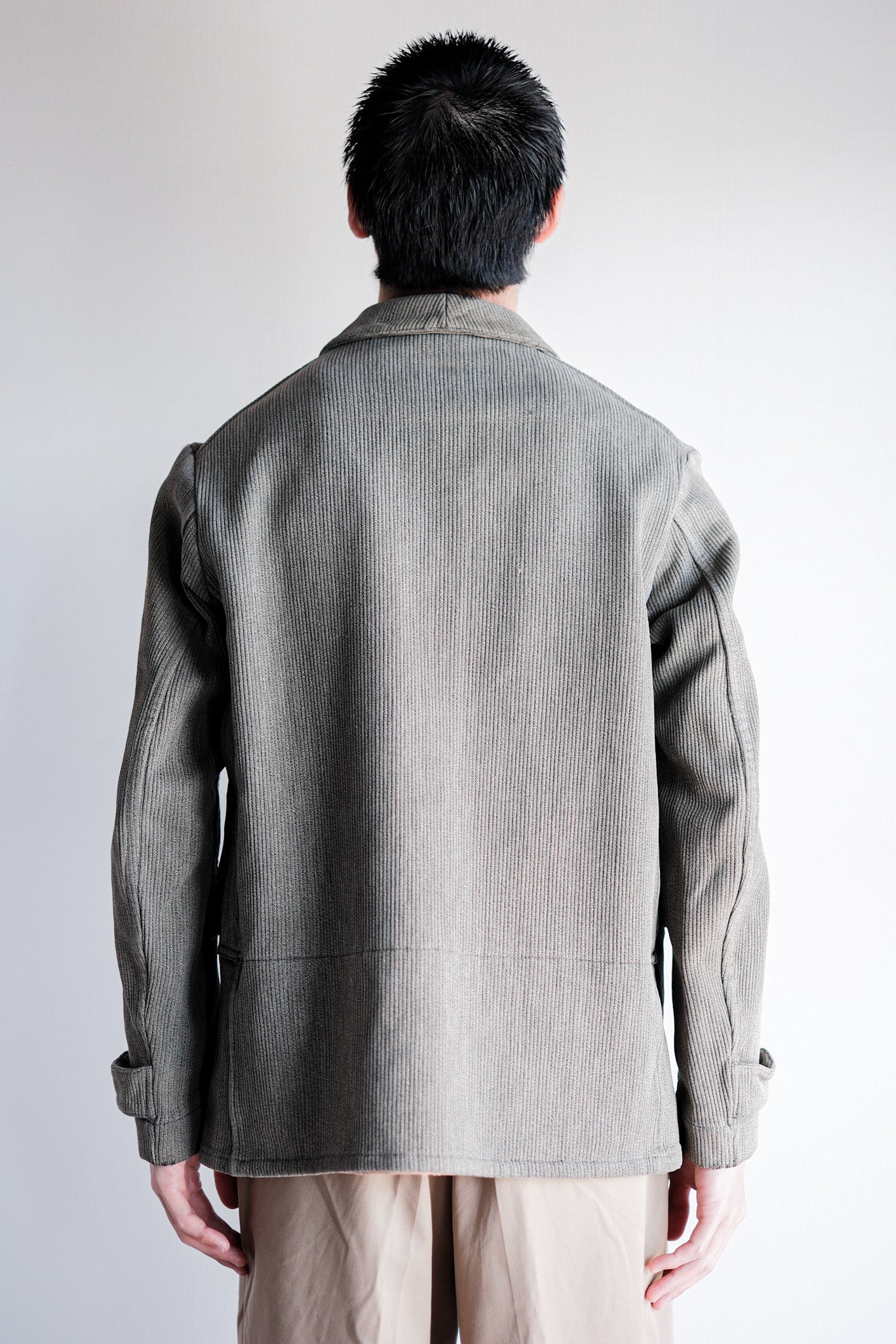 【~50's】French Vintage Gray Cotton Pique Hunting Jacket