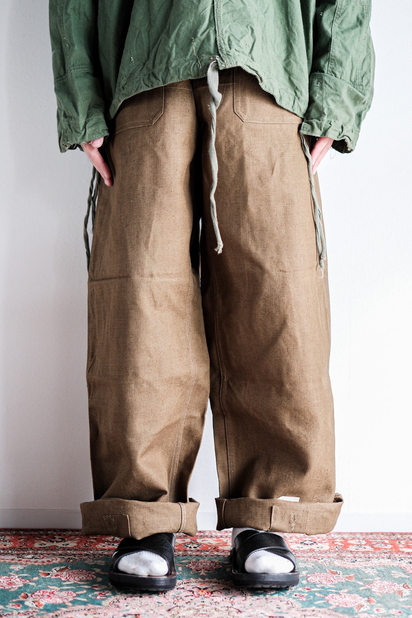 【~30's】French Army M35 Motorcycle Pants "Linen Type" "Dead Stock"